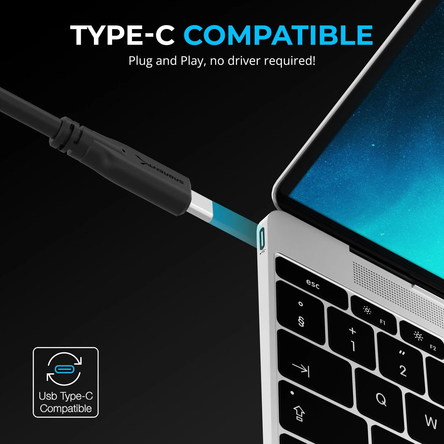 SABRENT USB-C HUB. 90W PD. 4K 60HZ 3 USB A PORTS. HDMI — view 6