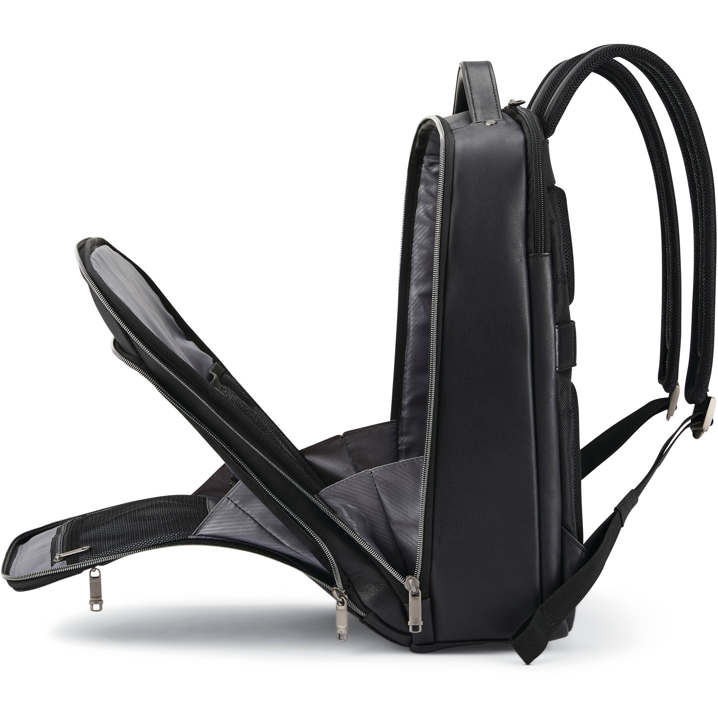 Samsonite black backpack with padded 15.6 in laptop compartment and external zip pocket — view 4