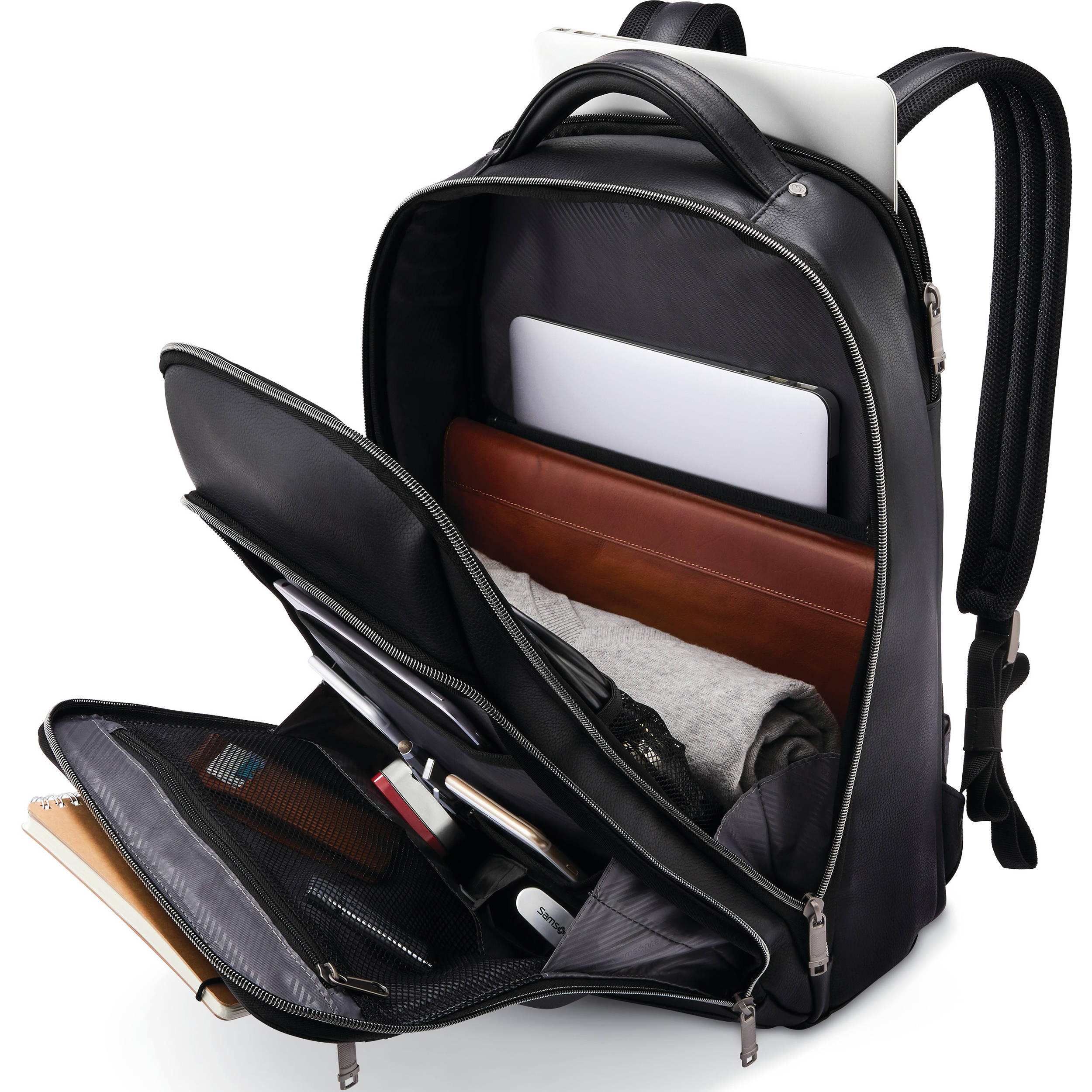 Samsonite black backpack with padded 15.6 in laptop compartment and external zip pocket — view 5