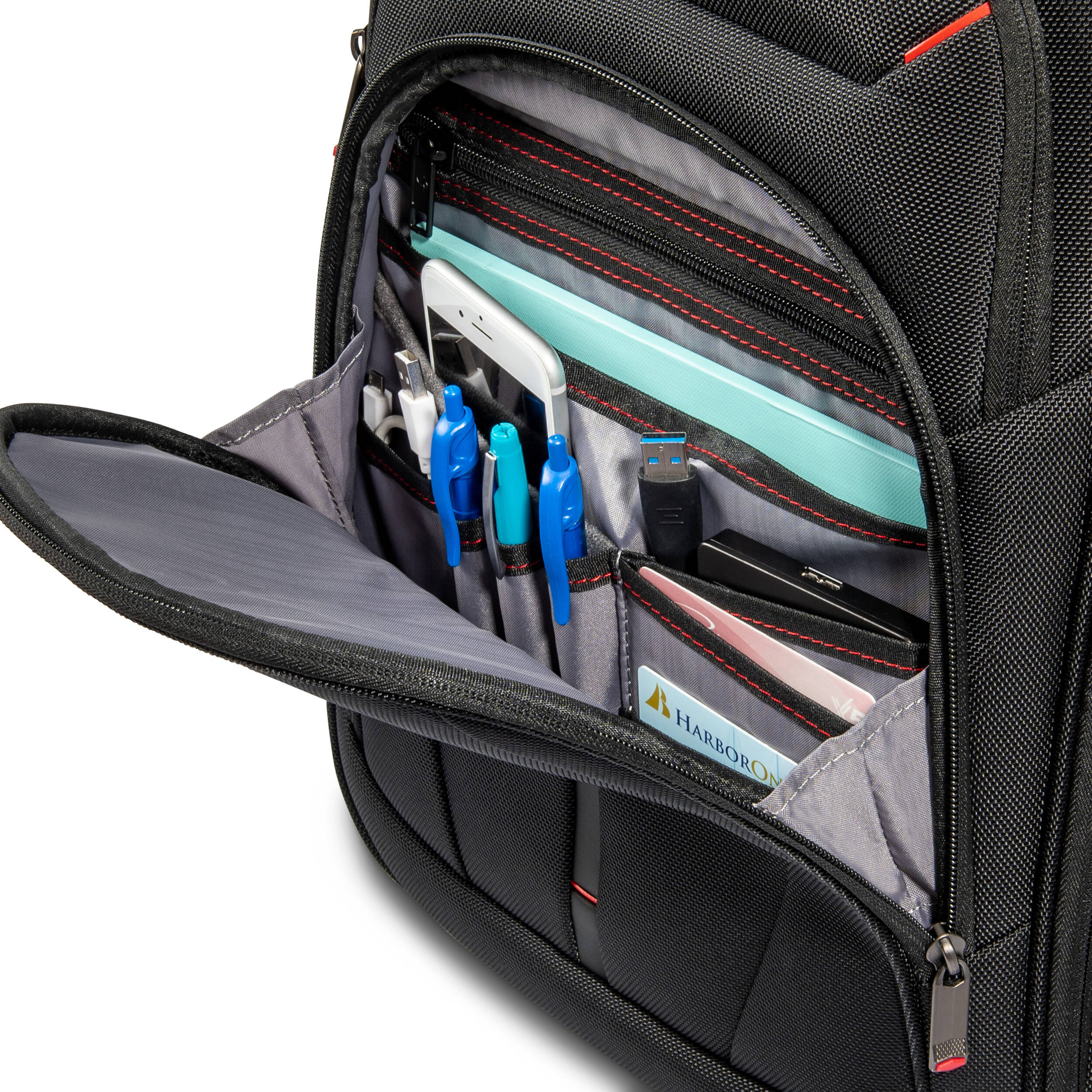 Samsonite XENON 4 Large Expandable Backpack in black for business travel and commuting — view 4