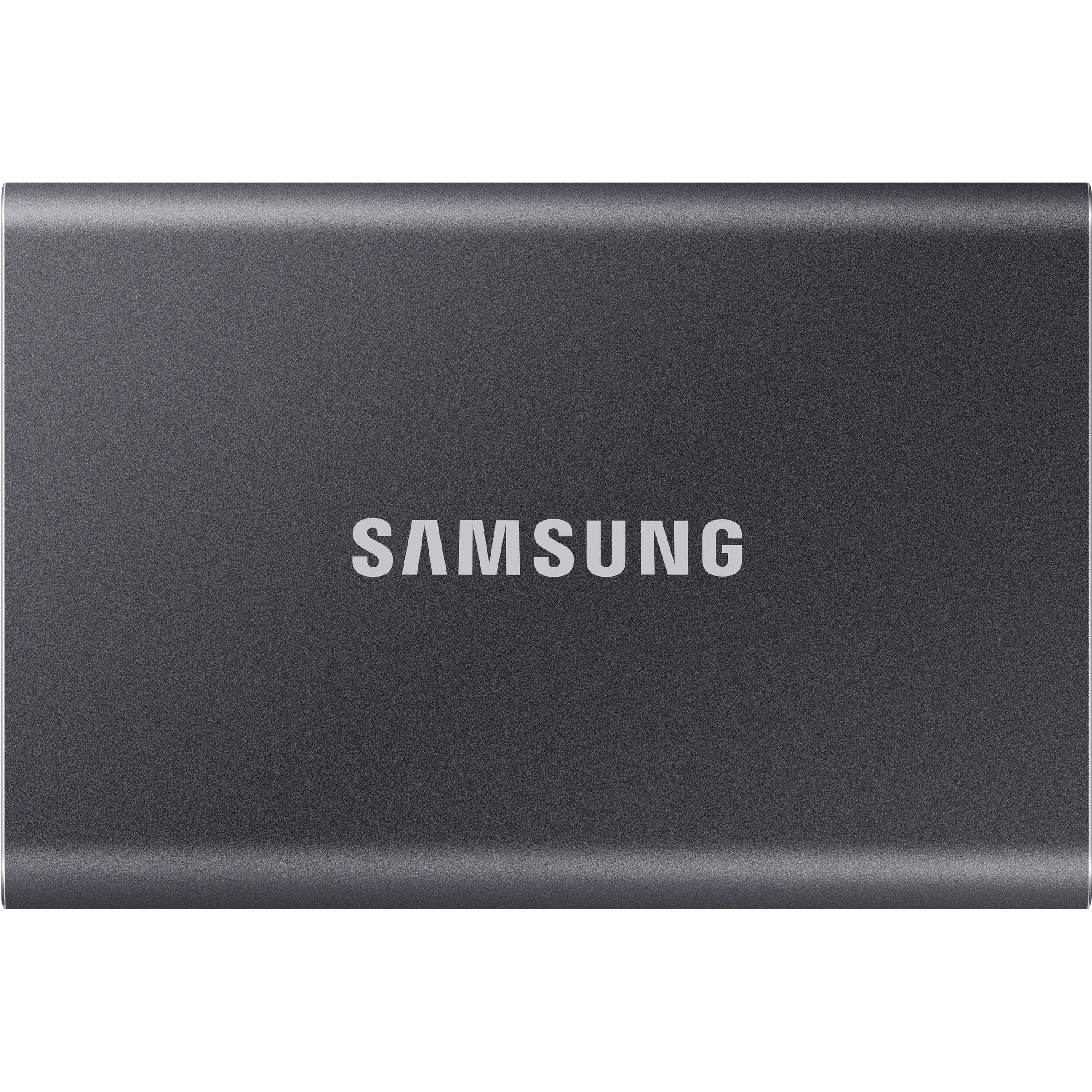 Samsung T7 Portable SSD 1TB external drive in compact gray enclosure — view 3