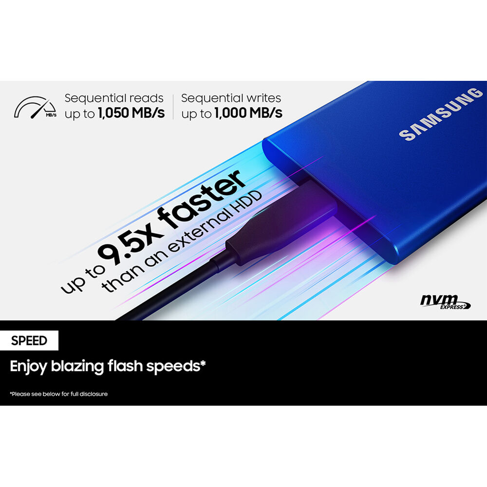 Samsung T7 Portable SSD 2TB gray external solid state drive — view 10
