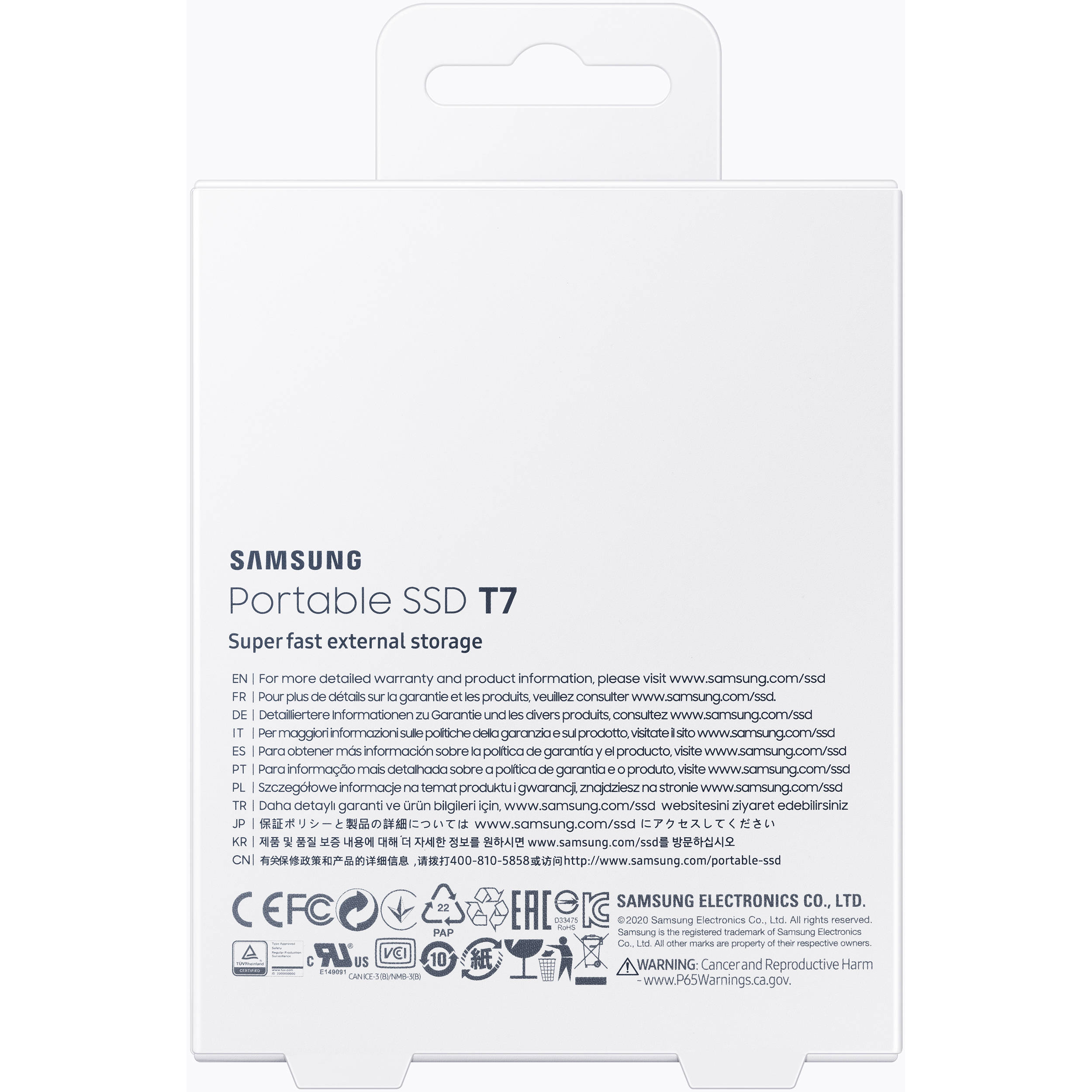 Samsung T7 Portable SSD 2TB gray external solid state drive — view 9