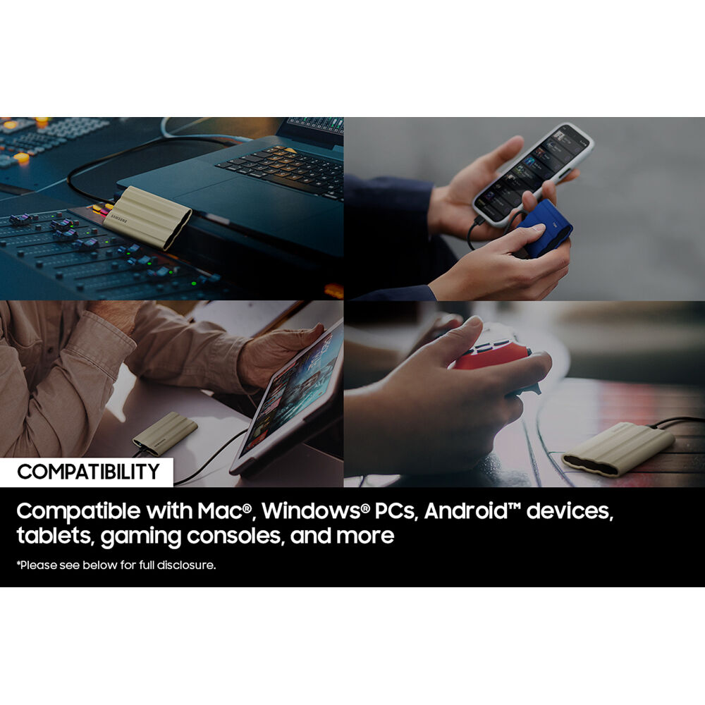 Samsung T7 Shield 1TB black rugged portable SSD with USB 3.1 Gen 2 — view 4