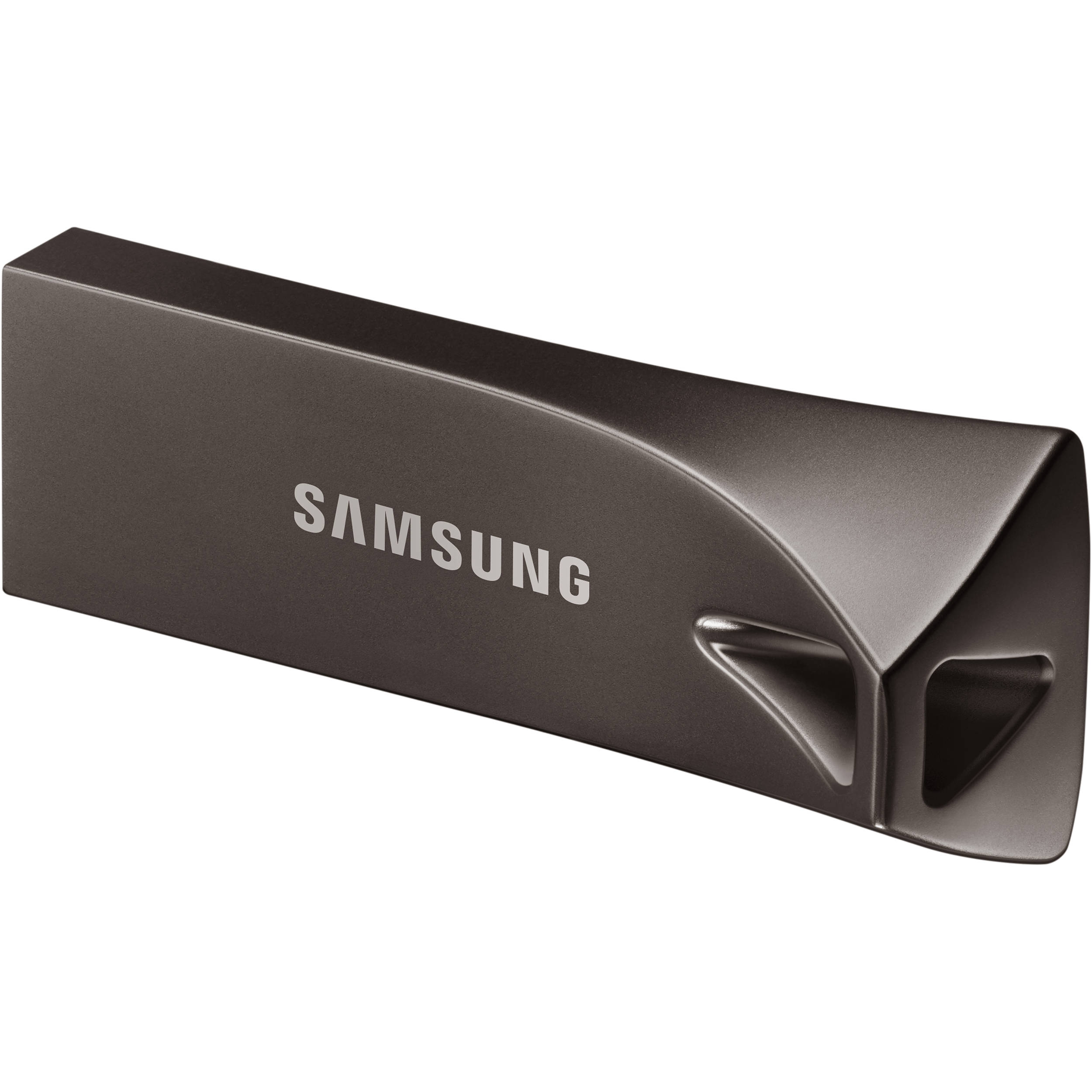 Samsung Bar Plus 128GB Titan Gray USB-A flash drive with metal body — view 3