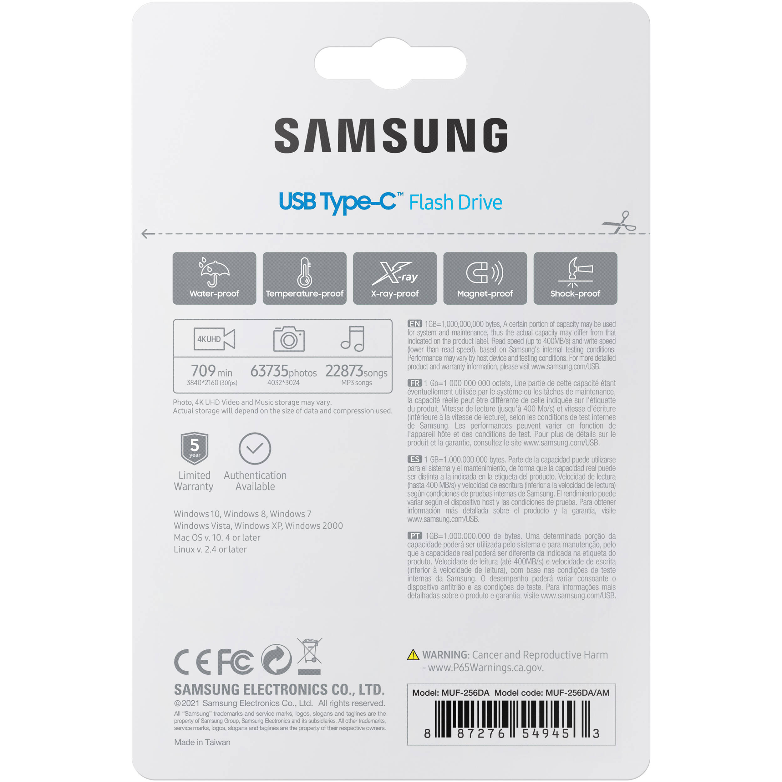 Samsung 256GB USB Type-C flash drive, model MUF-256DA/AM, compact portable storage — view 10