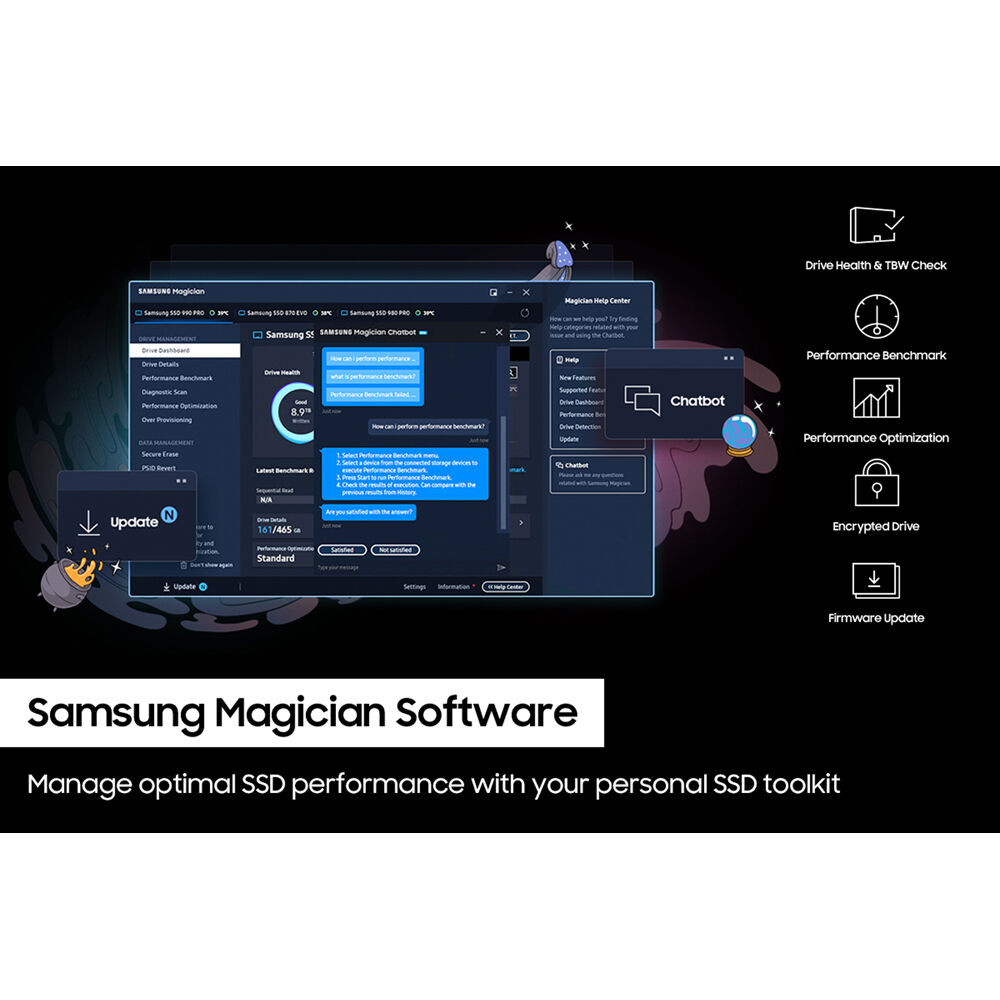Samsung 990 PRO 4 TB PCIe 4.0 M.2 NVMe SSD for desktop storage — view 10