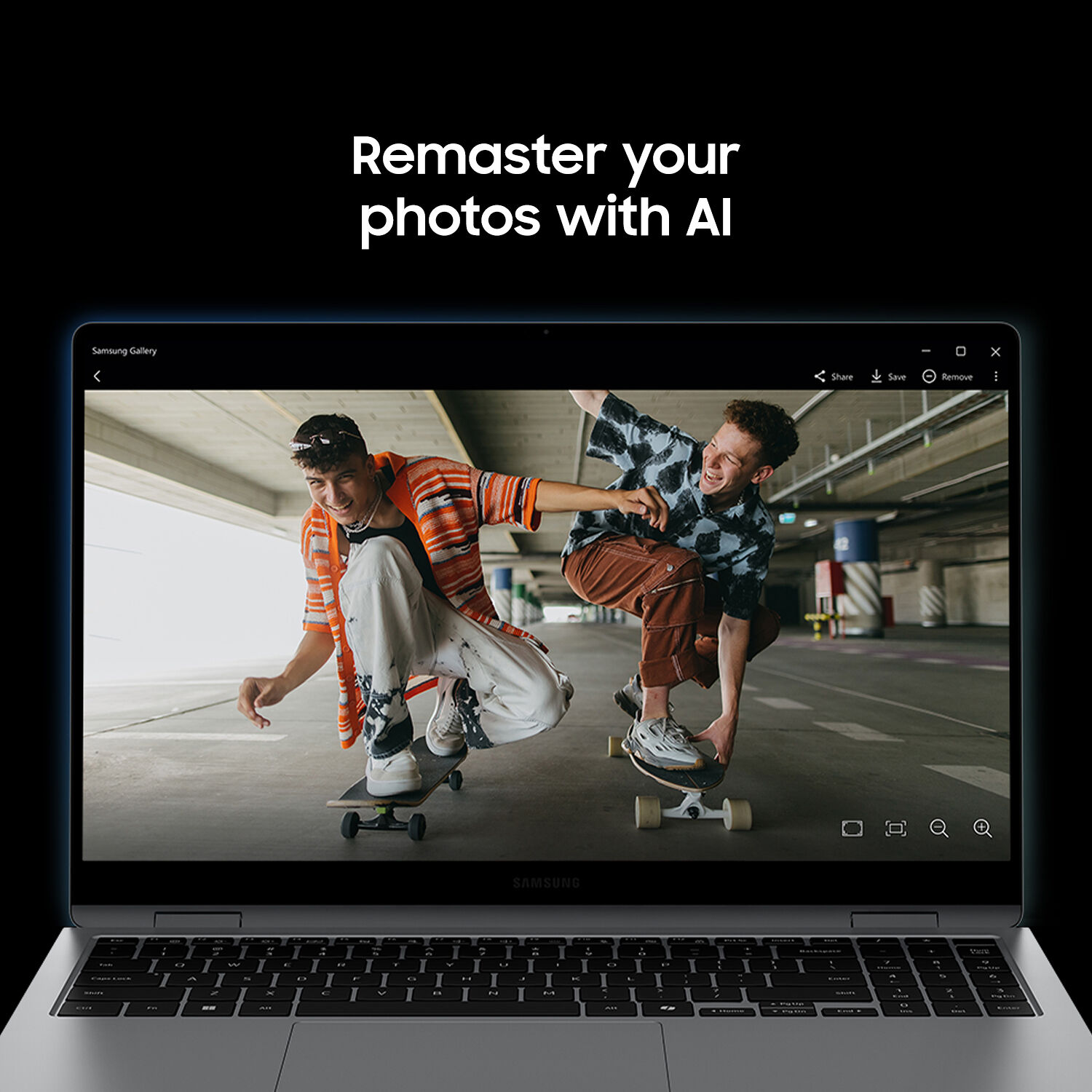 Samsung Galaxy Book5 360 15.6-inch gray 2-in-1 laptop with convertible touchscreen design — view 15
