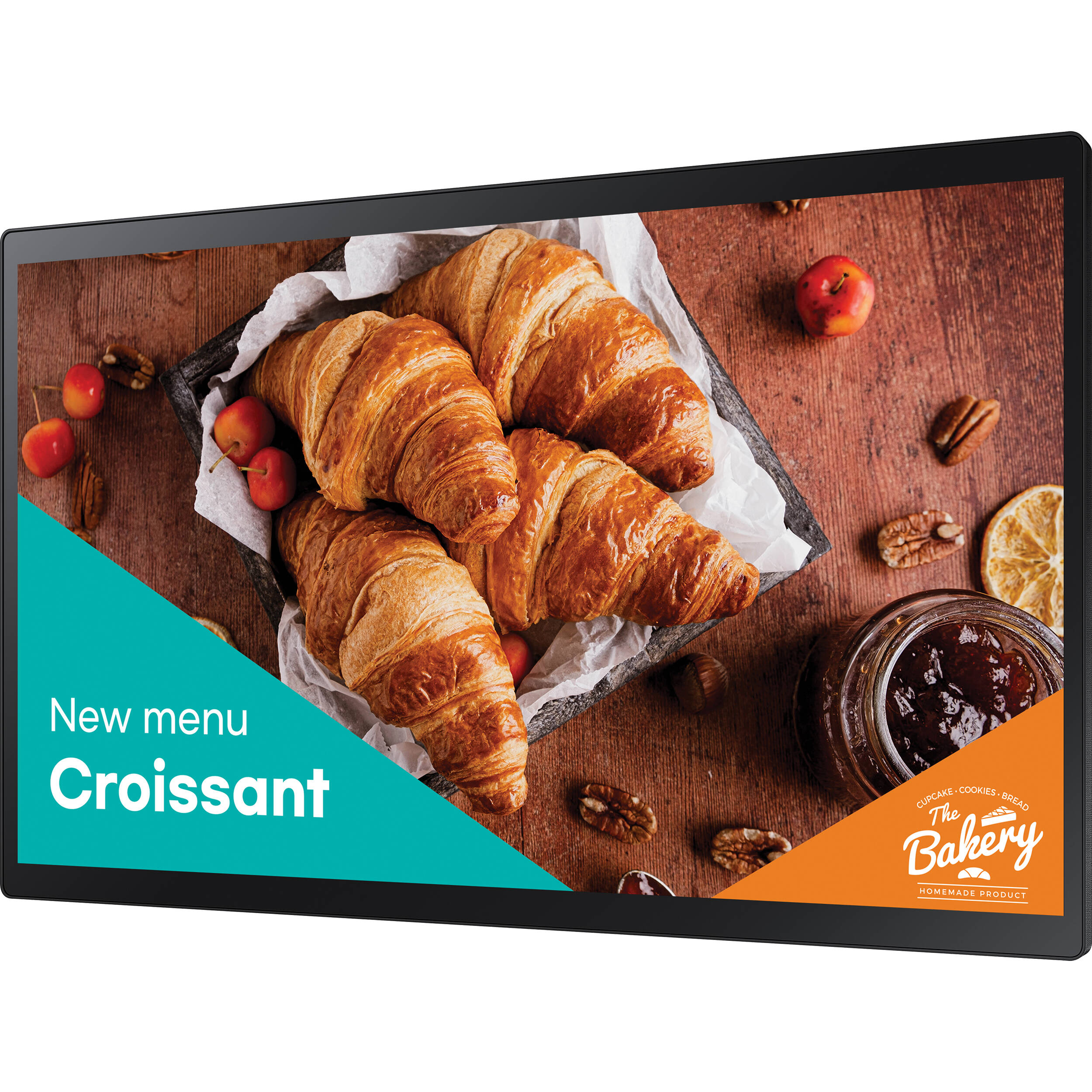 Samsung QB24C-T 24-inch UHD LED LCD display in portrait orientation for business signage — view 2