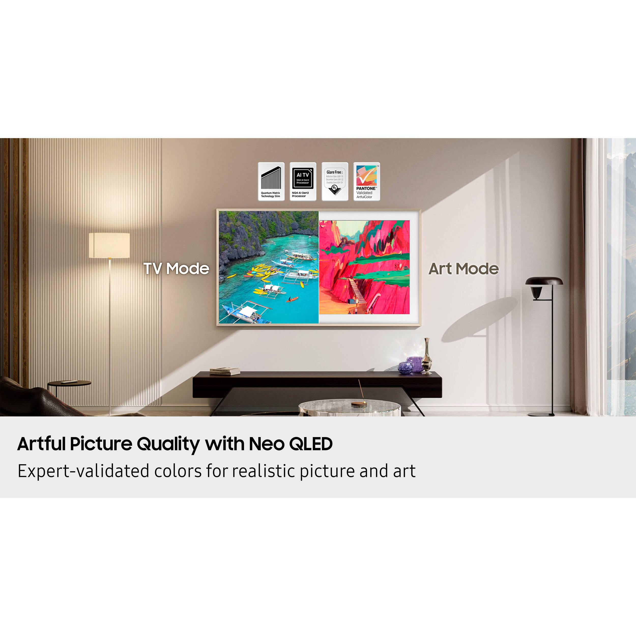 Samsung 65-inch Neo QLED 4K Frame PRO smart TV with 120 Hz refresh — view 9