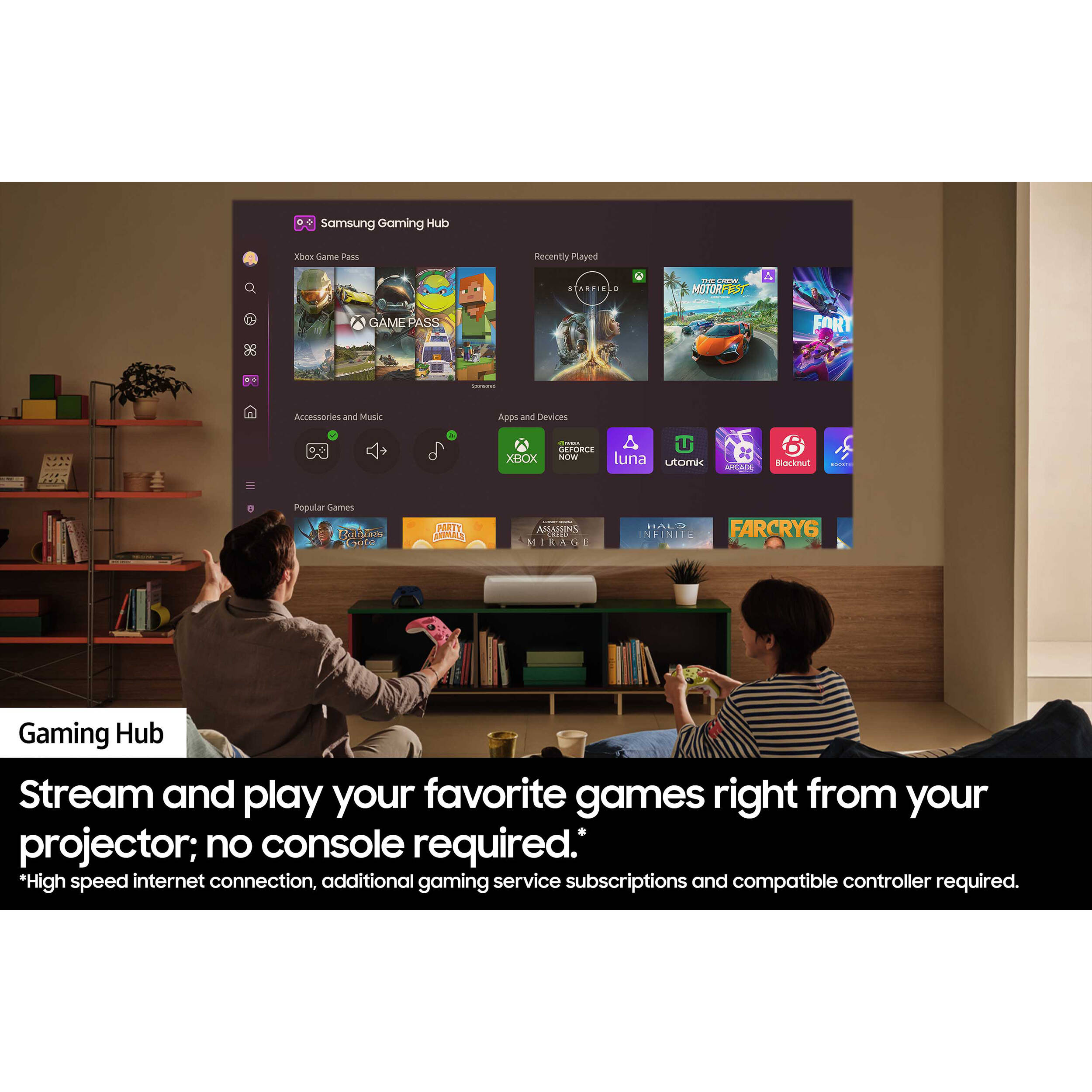 Samsung SP-LPU9DSAXXZA 4K 3,200 lumen triple-laser projector for premium home theater — view 10