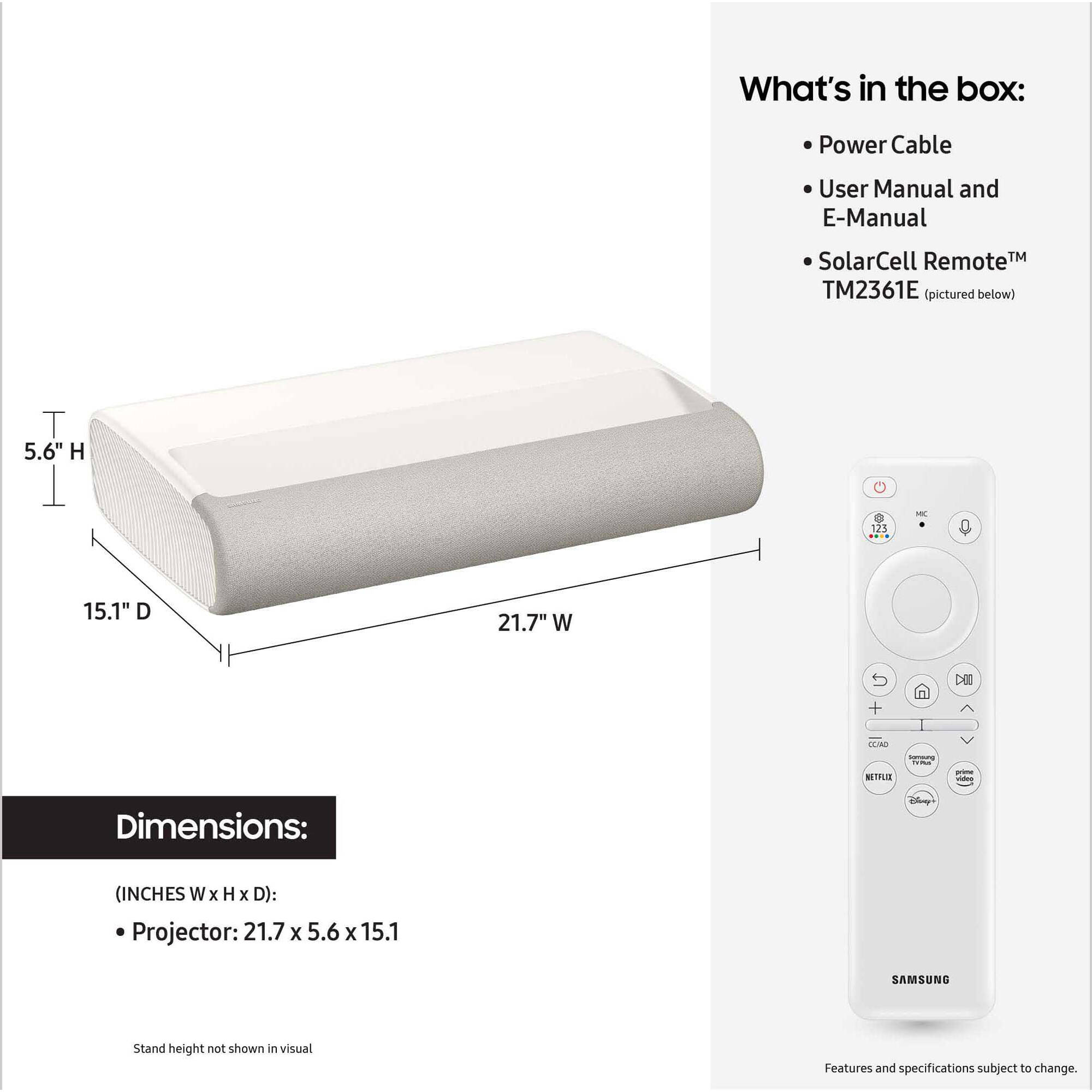 Samsung SP-LPU9DSAXXZA 4K 3,200 lumen triple-laser projector for premium home theater — view 5