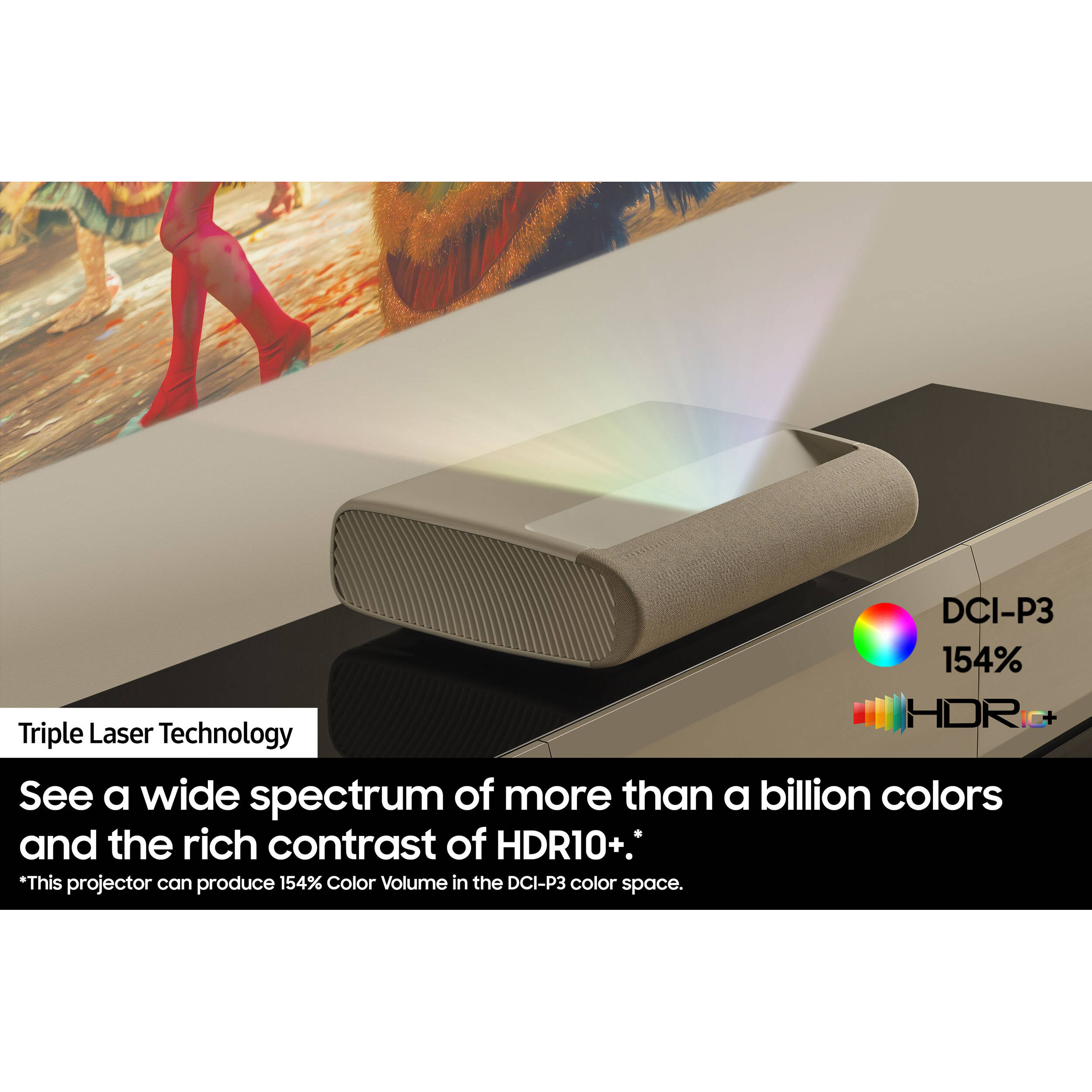 Samsung SP-LPU9DSAXXZA 4K 3,200 lumen triple-laser projector for premium home theater — view 6