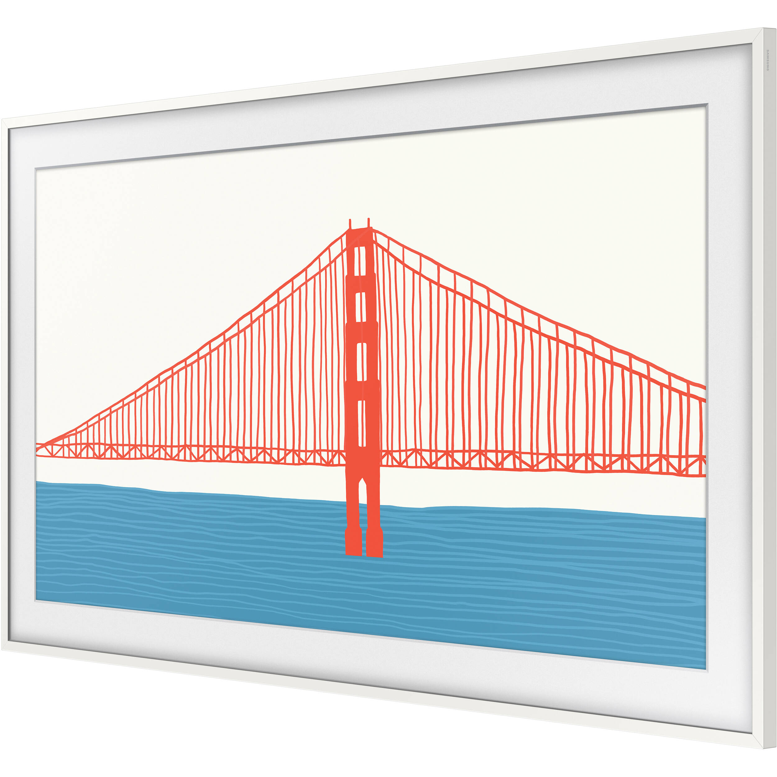 Samsung 50-inch The Frame customizable bezel in Modern White for 2021 models — view 2