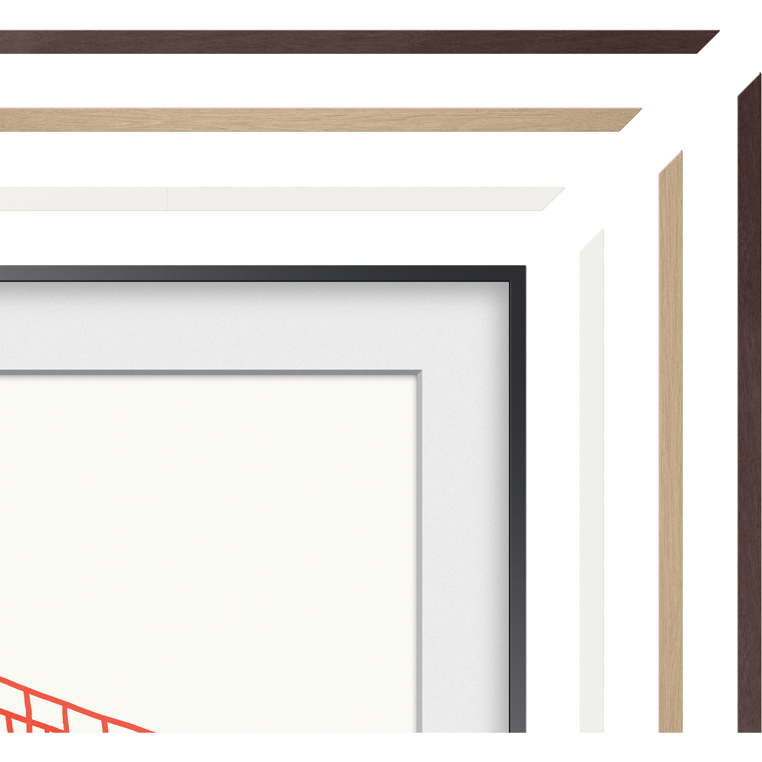 Samsung 50-inch The Frame customizable bezel in Modern White for 2021 models — view 8