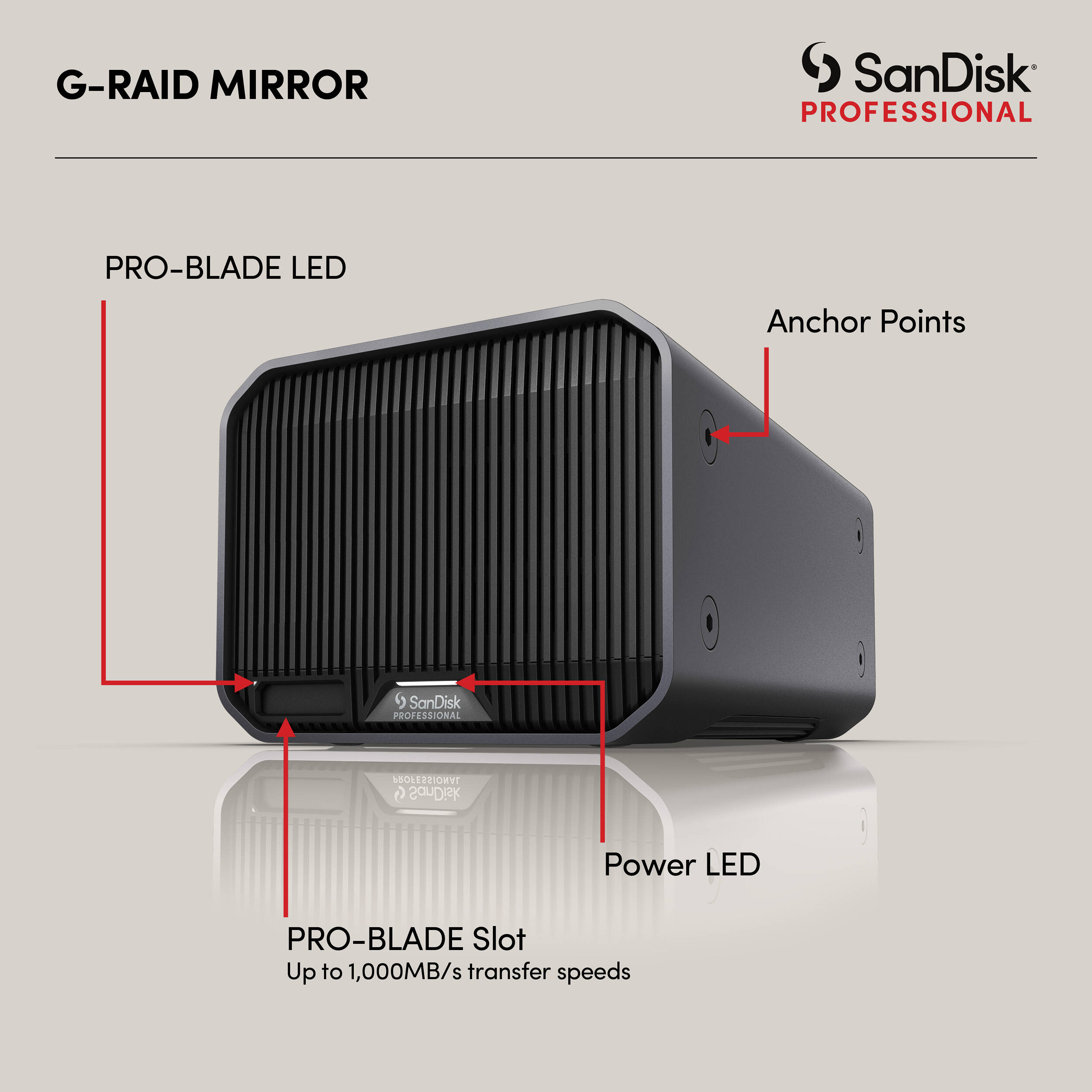 SanDisk Professional G-RAID MIRROR 24TB desktop RAID storage with Thunderbolt 3 — view 5