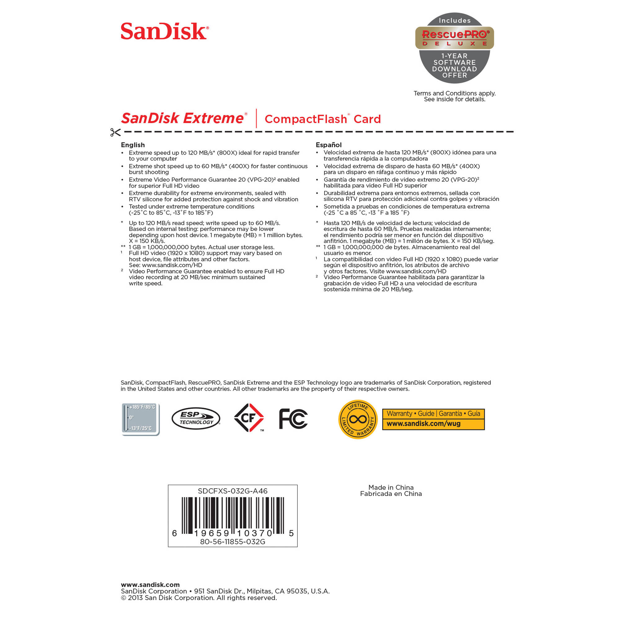 32GB Extreme CompactFlash Card — view 4