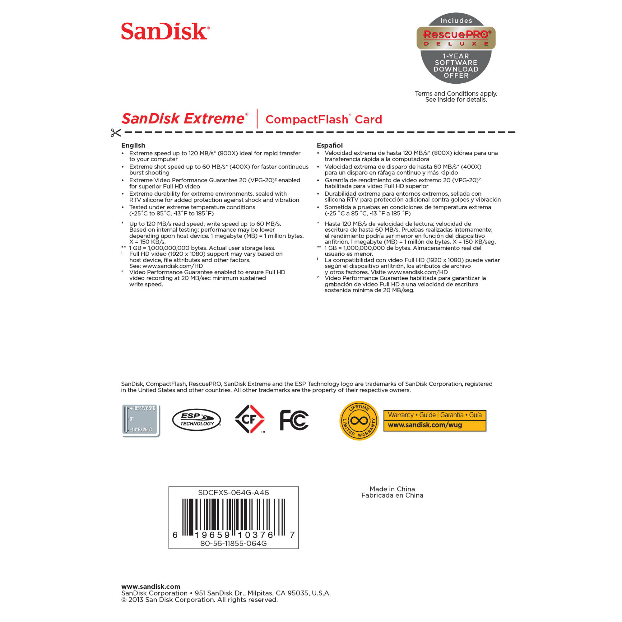 64GB Extreme CompactFlash Card — view 4