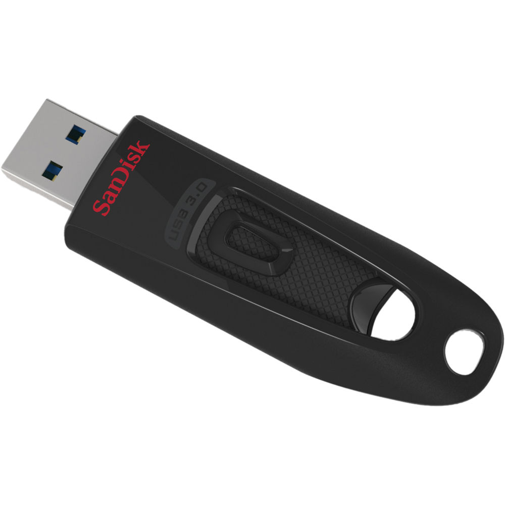 SanDisk Ultra 128GB USB 3.0 flash drive in compact portable design — view 3