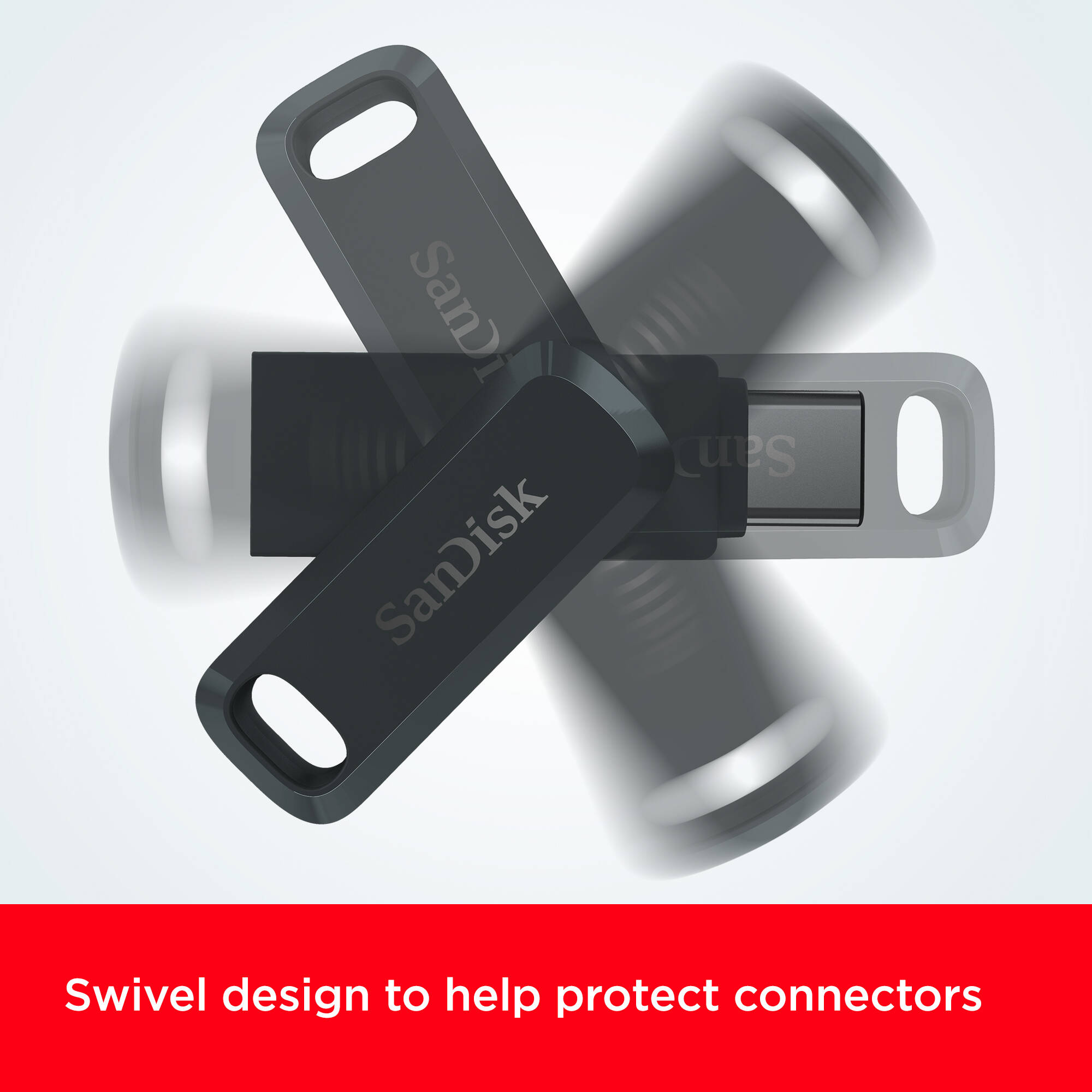 SanDisk 128GB dual USB Type-C flash drive with USB Type-C and USB Type-A connectors — view 10