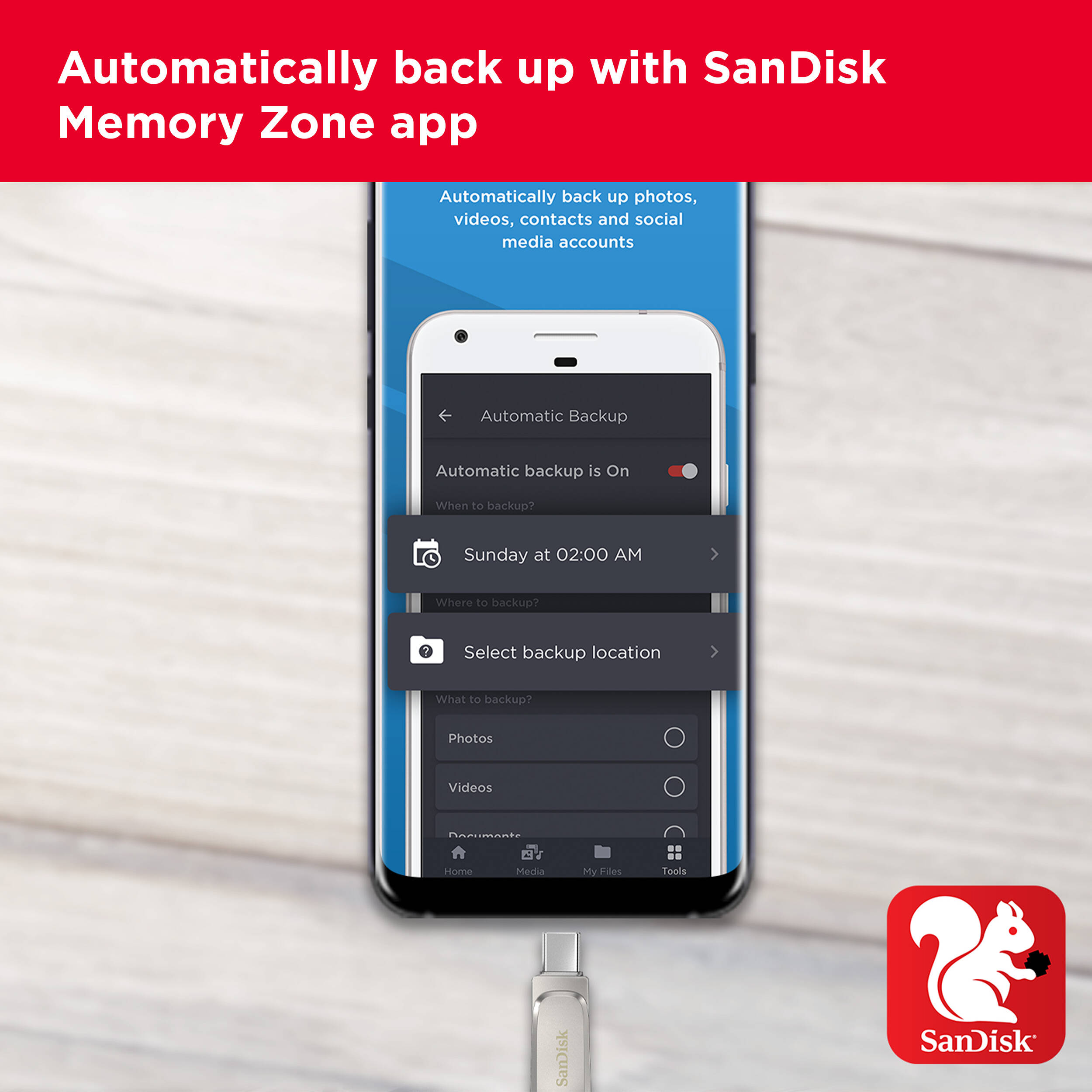 SanDisk Ultra Dual Drive Luxe 128 GB USB flash drive with USB Type-C and USB Type-A connectors in metal finish — view 11