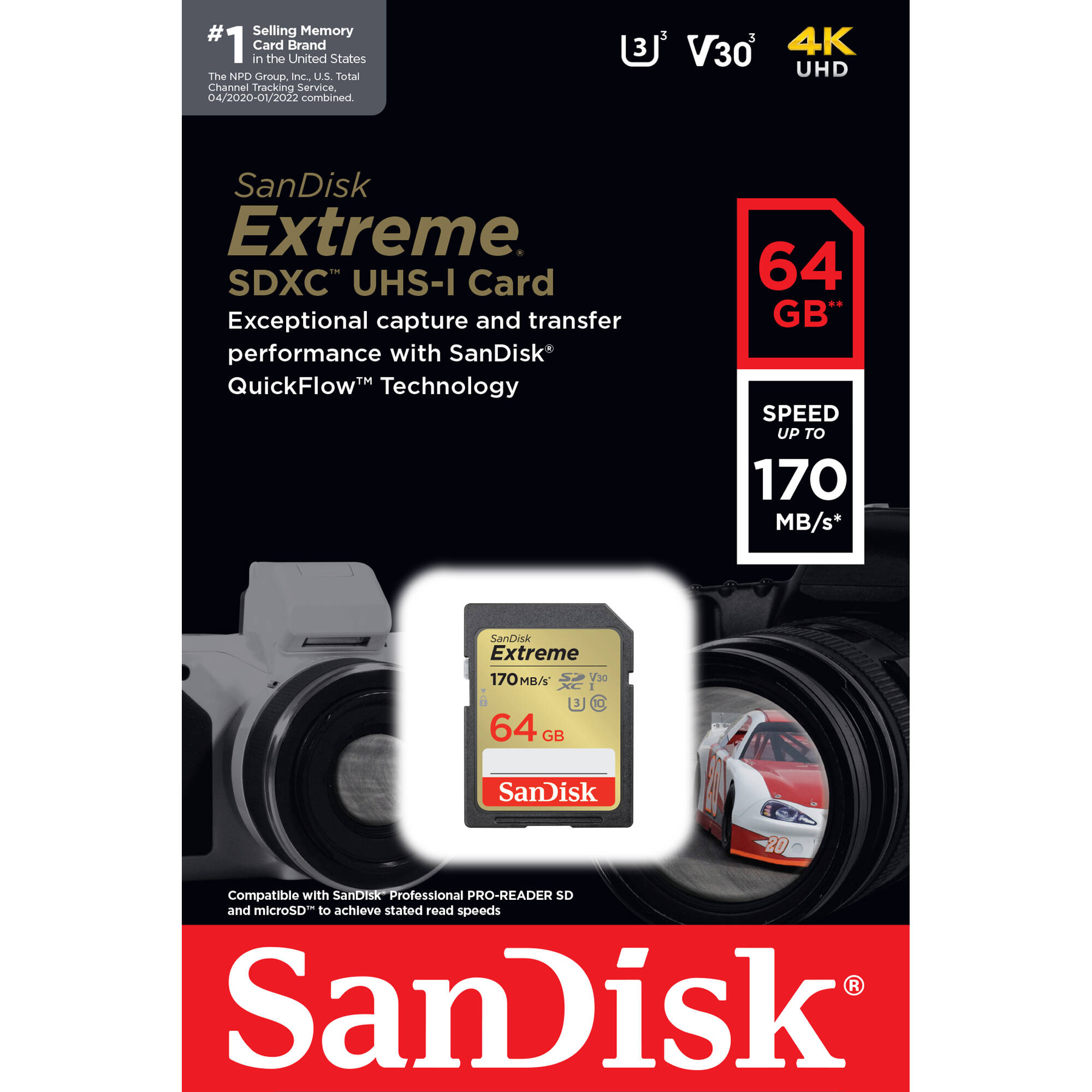 SANDISK EXTREME SDXC MEMORY CARD, 64GB, UHS-I, UP TO 170MB/S — view 4