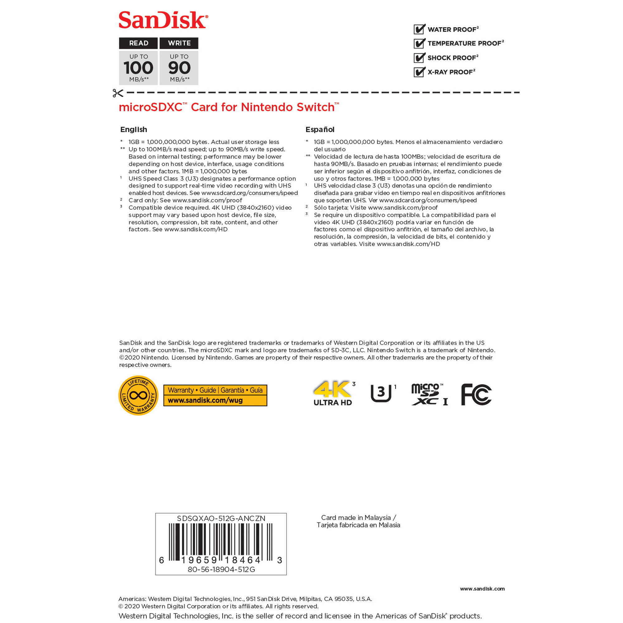 SANDISK - RETAIL MOBILE 512GB EXTREME USD 100/90MB/S C10 UHS U3 CARD ON — view 4