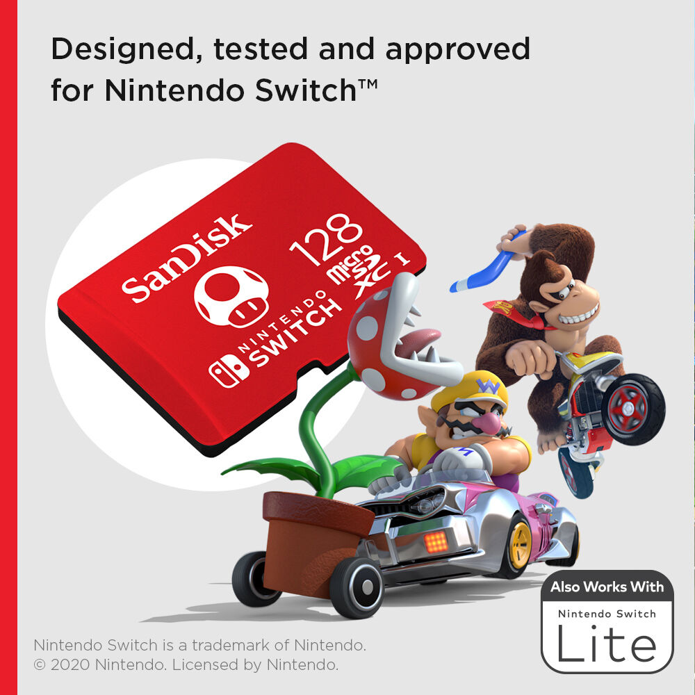 SANDISK - RETAIL MOBILE 128GB CLASS10/UHS-I MICROSDXC 100/90MB READ/WRITE F/SWITCH — view 3