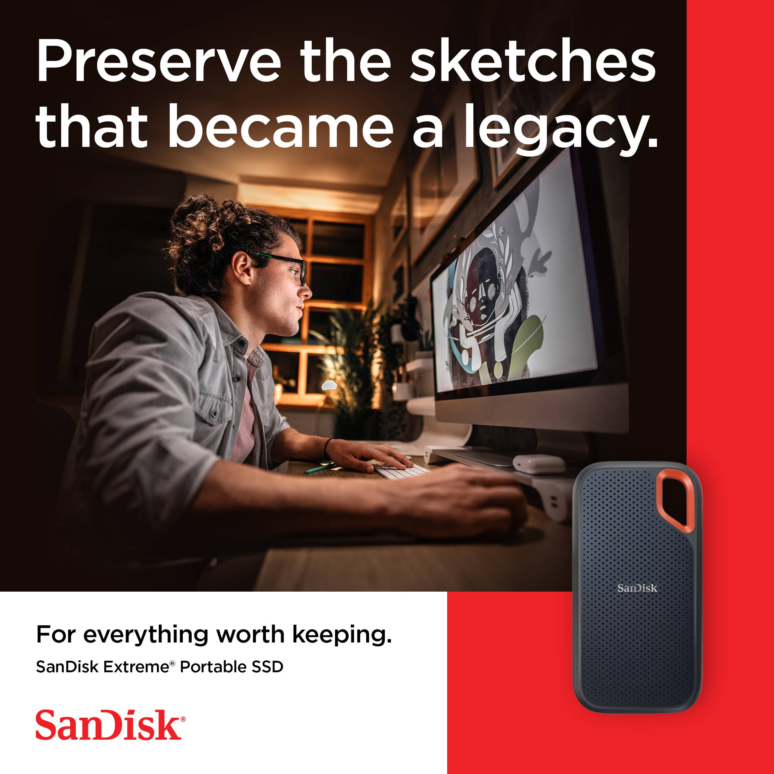 SanDisk Extreme Portable SSD 2TB compact USB-C external SSD for fast mobile storage — view 10