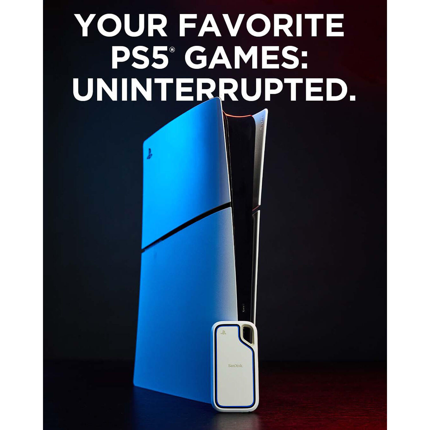 SanDisk Extreme Portable SSD 2 TB external drive for PlayStation 5 console and PC — view 6