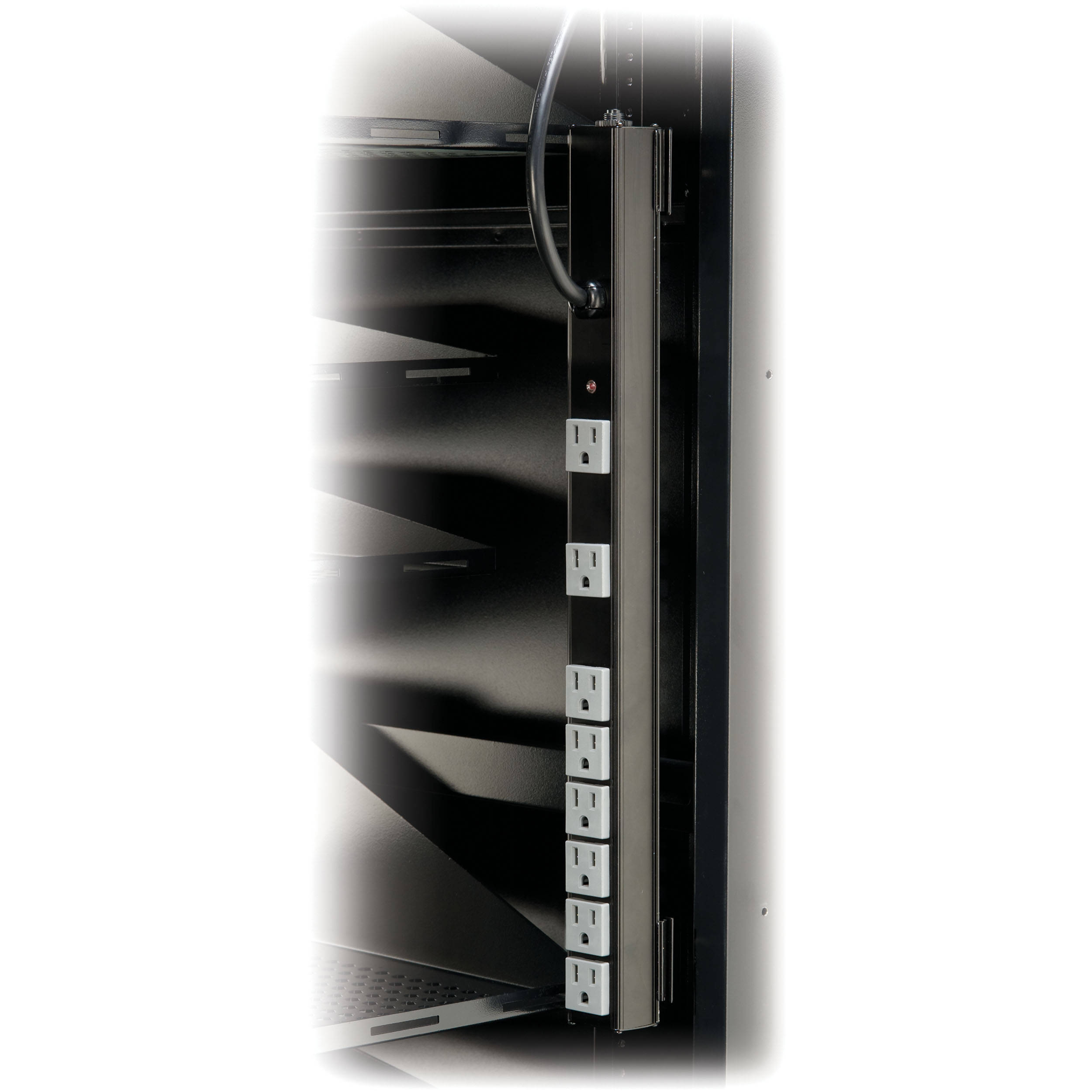 SANUS CAPS12-B1 vertical rack-mounted power strip with 8 outlets and 10 ft cord — view 2