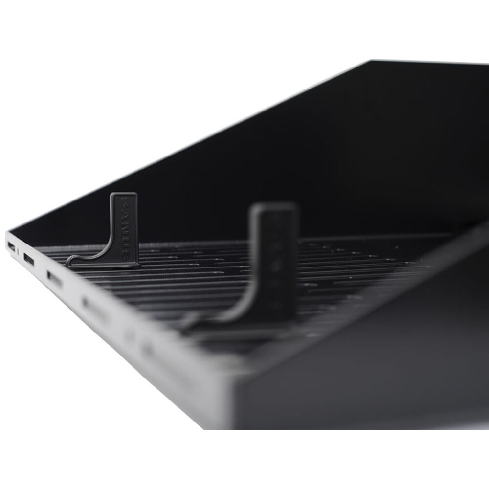 SANUS CASH23-B1 3U vented rack shelf with cable management slots and black powder-coated finish — view 3