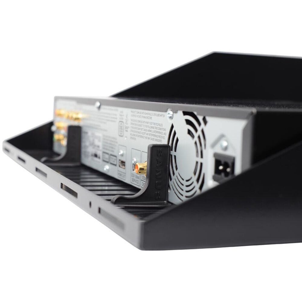 SANUS CASH23-B1 3U vented rack shelf with cable management slots and black powder-coated finish — view 4