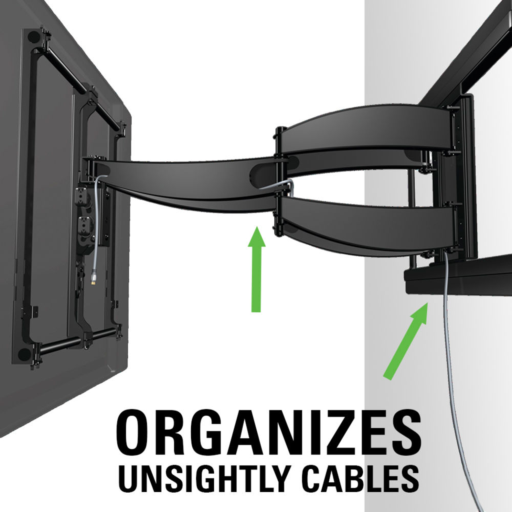 SANUS VLF628-B1 premium full-motion TV wall mount for large-screen displays — view 3