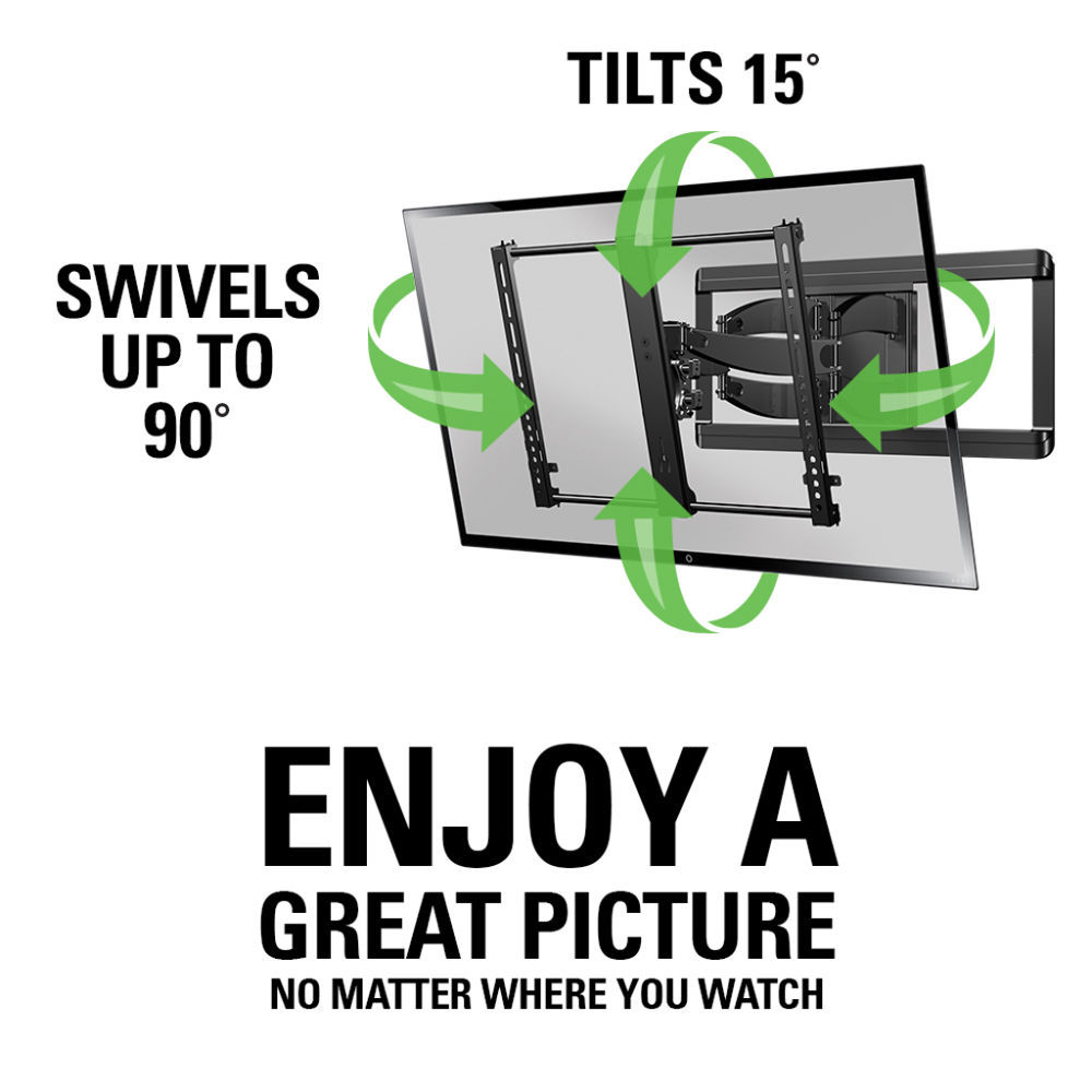 SANUS VLF628-B1 premium full-motion TV wall mount for large-screen displays — view 4