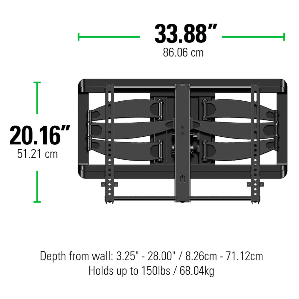 SANUS VLF628-B1 premium full-motion TV wall mount for large-screen displays — view 8