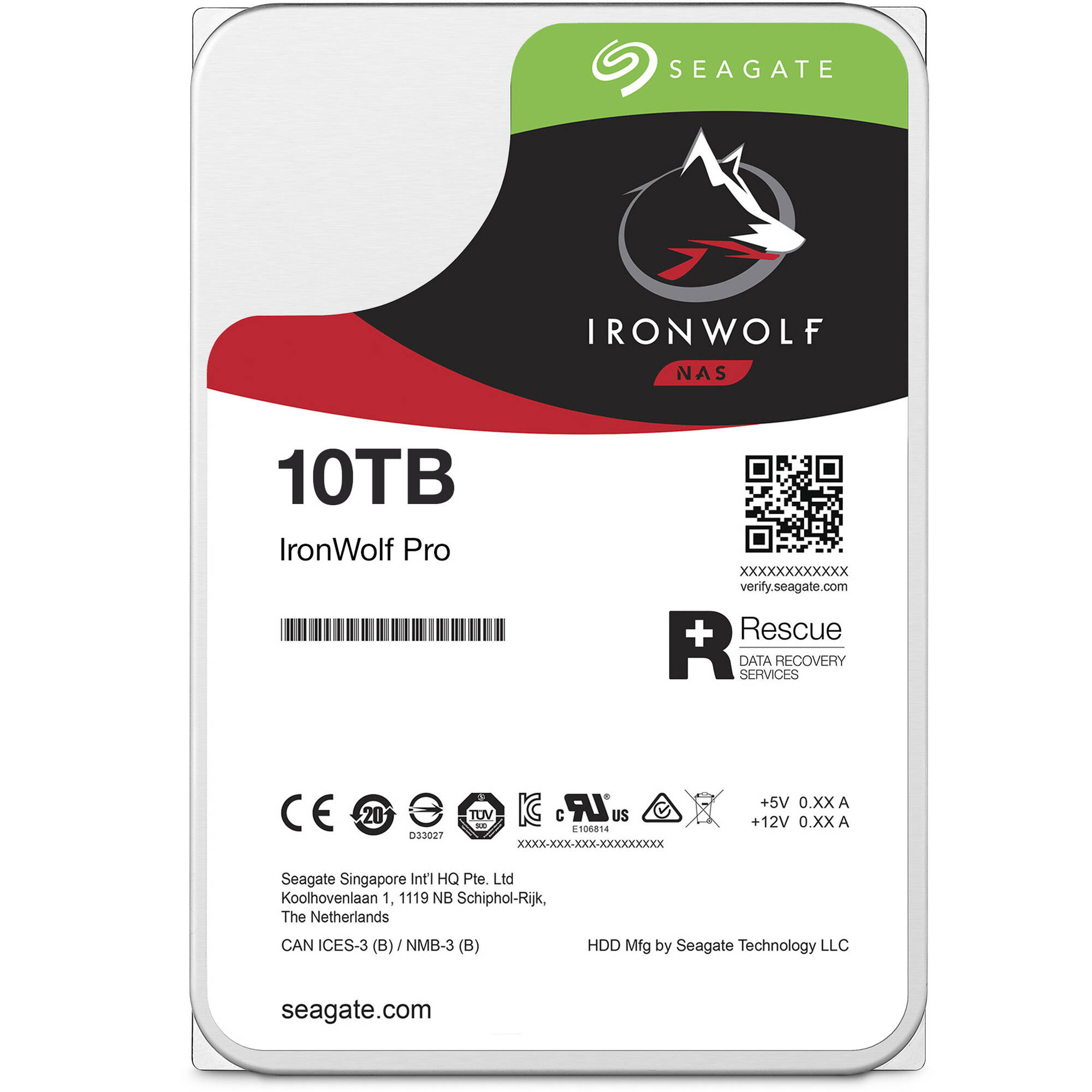 Seagate IronWolf Pro ST10000NT001 10TB 3.5-inch SATA hard drive for NAS storage — view 2