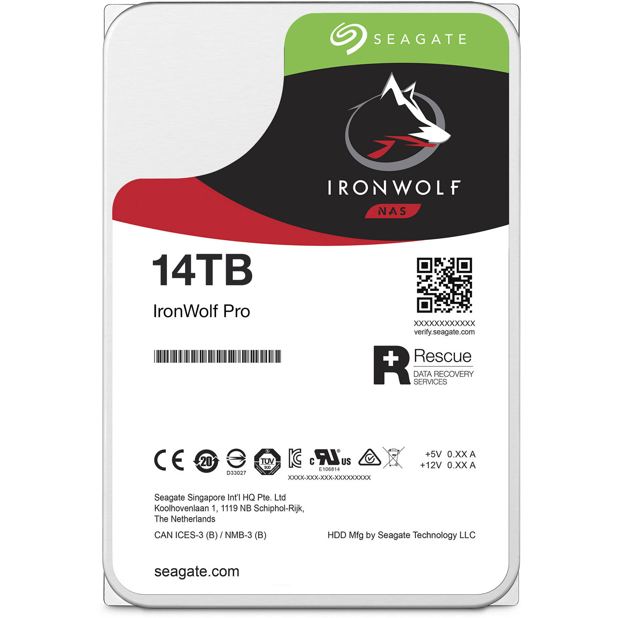 Seagate IronWolf Pro ST14000NT001 14TB 3.5-inch SATA NAS hard drive — view 2