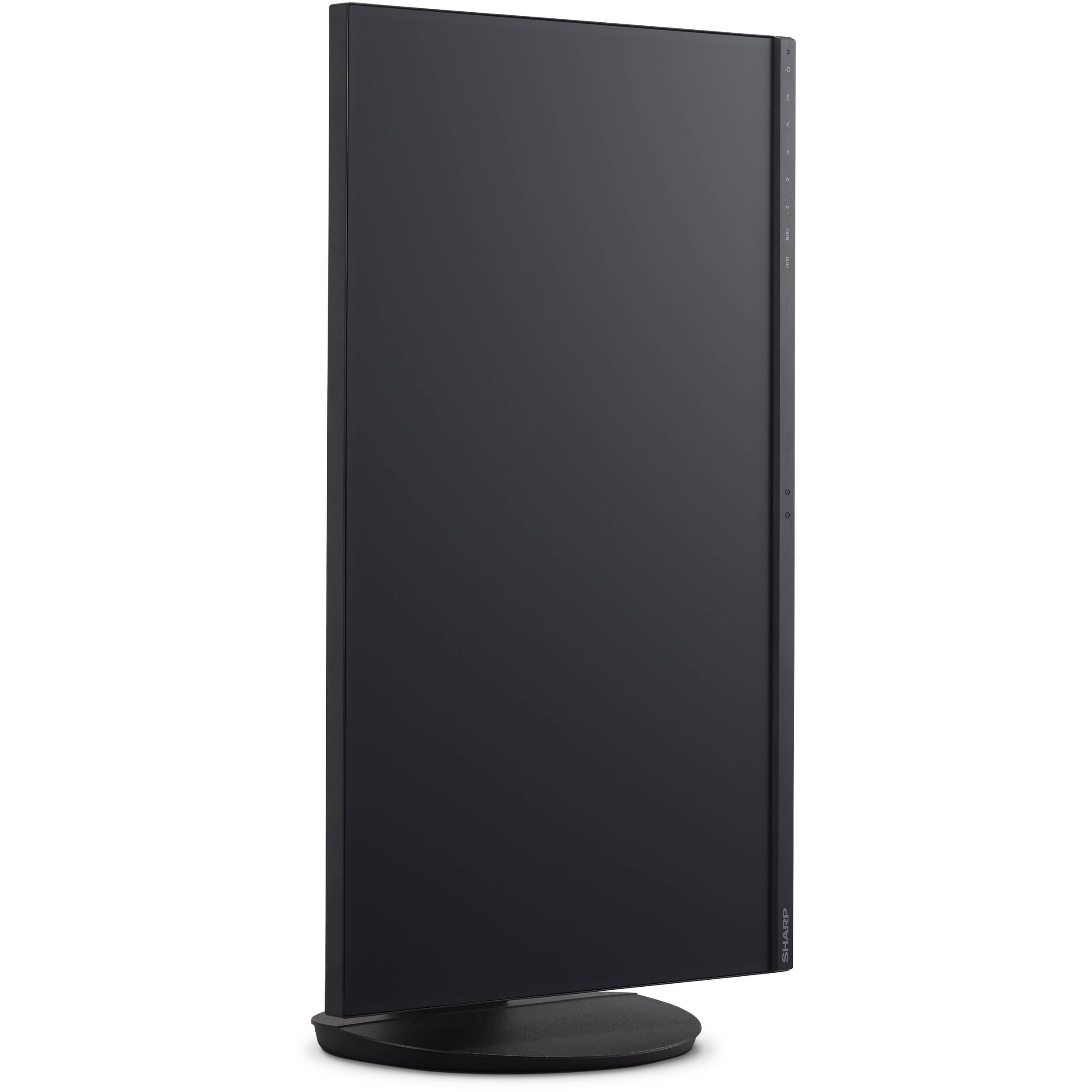 Sharp 27-inch 4K UHD desktop monitor with USB-C, narrow bezels, and adjustable stand — view 3