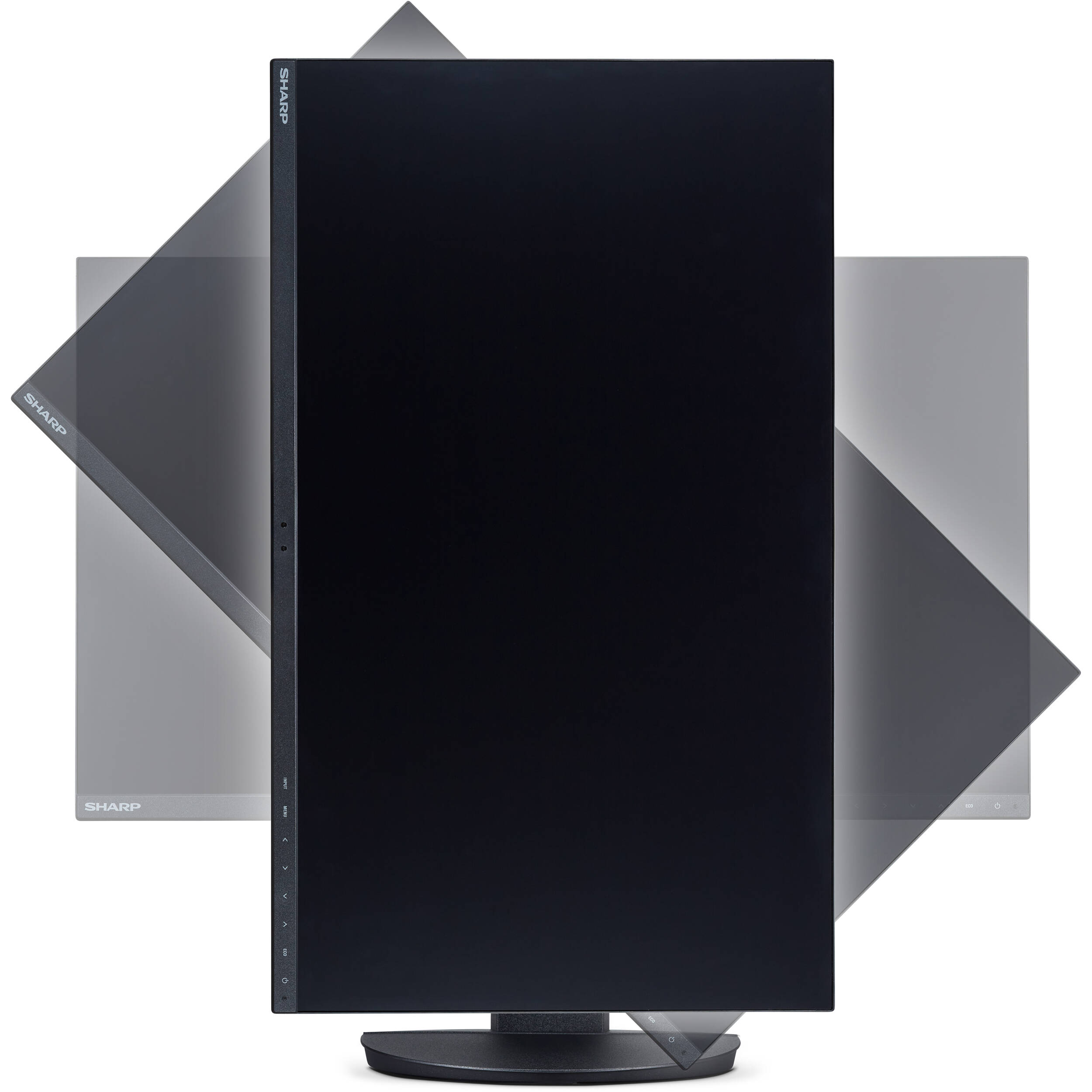 Sharp 27-inch 4K UHD desktop monitor with USB-C, narrow bezels, and adjustable stand — view 4
