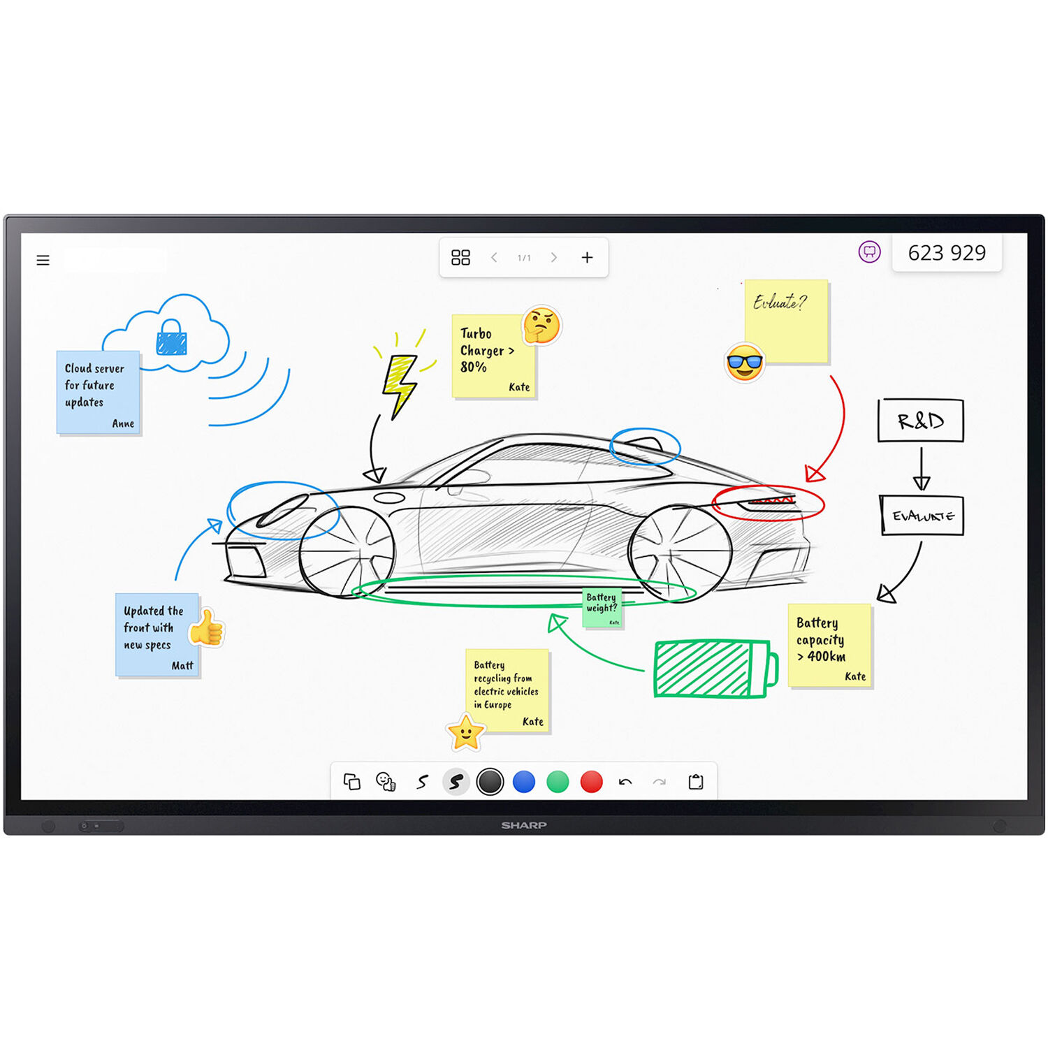Sharp 86-inch AQUOS BOARD interactive display for conference rooms — view 2