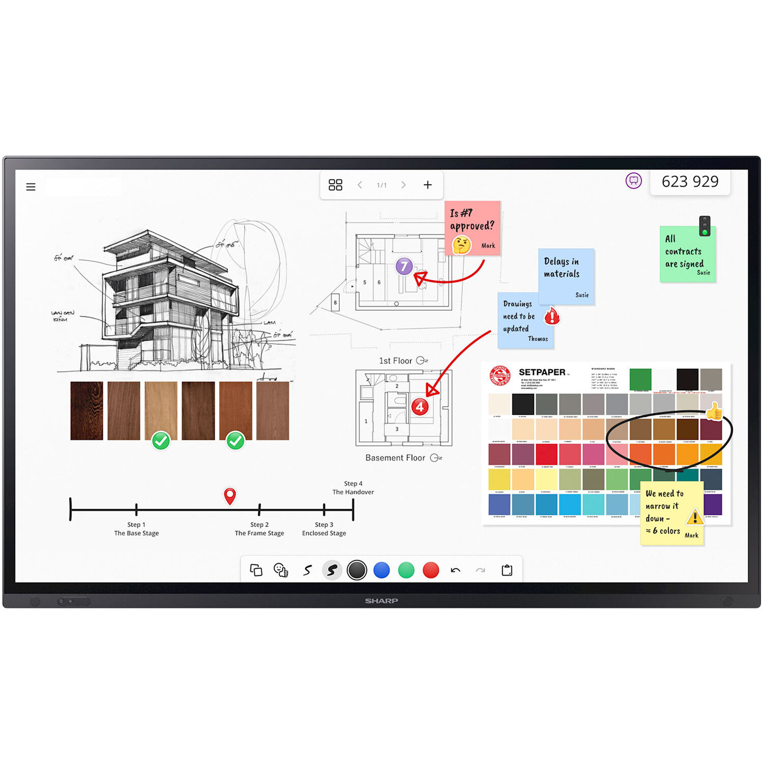 Sharp 86-inch AQUOS BOARD interactive display for conference rooms — view 3