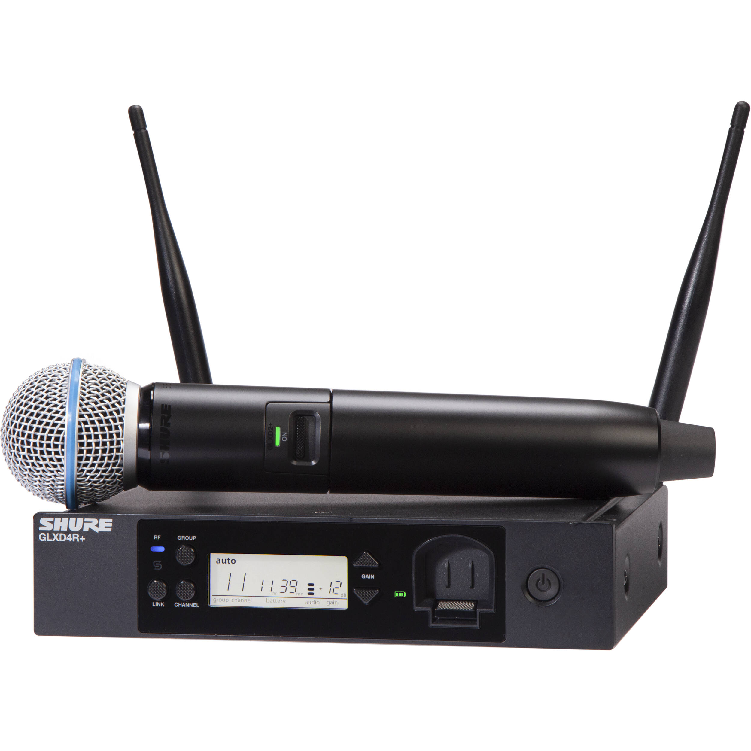 Shure GLXD24R+/B58-Z3 Half-Rack Wireless Vocal System | Beta 58A, UHF