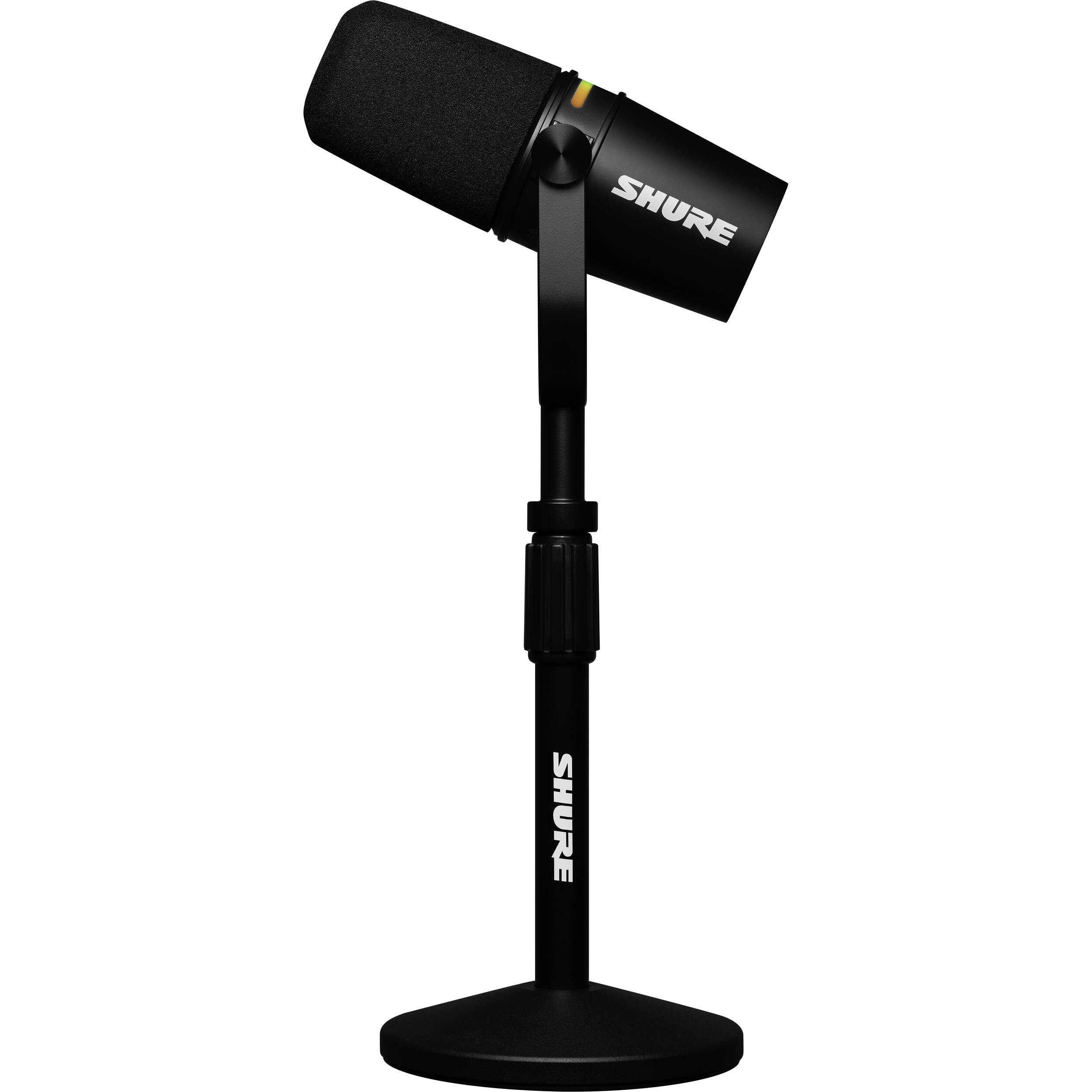 Shure MV7+-K-BNDL black dual-output cardioid dynamic microphone with adjustable desktop stand — view 3