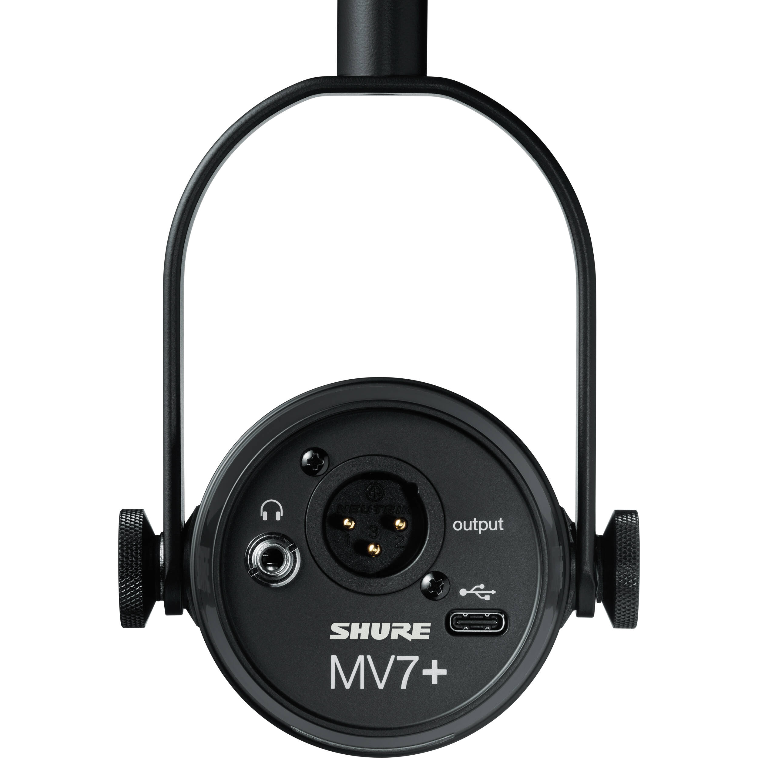 Shure MV7+-K black dual-output cardioid dynamic microphone for voice recording — view 4