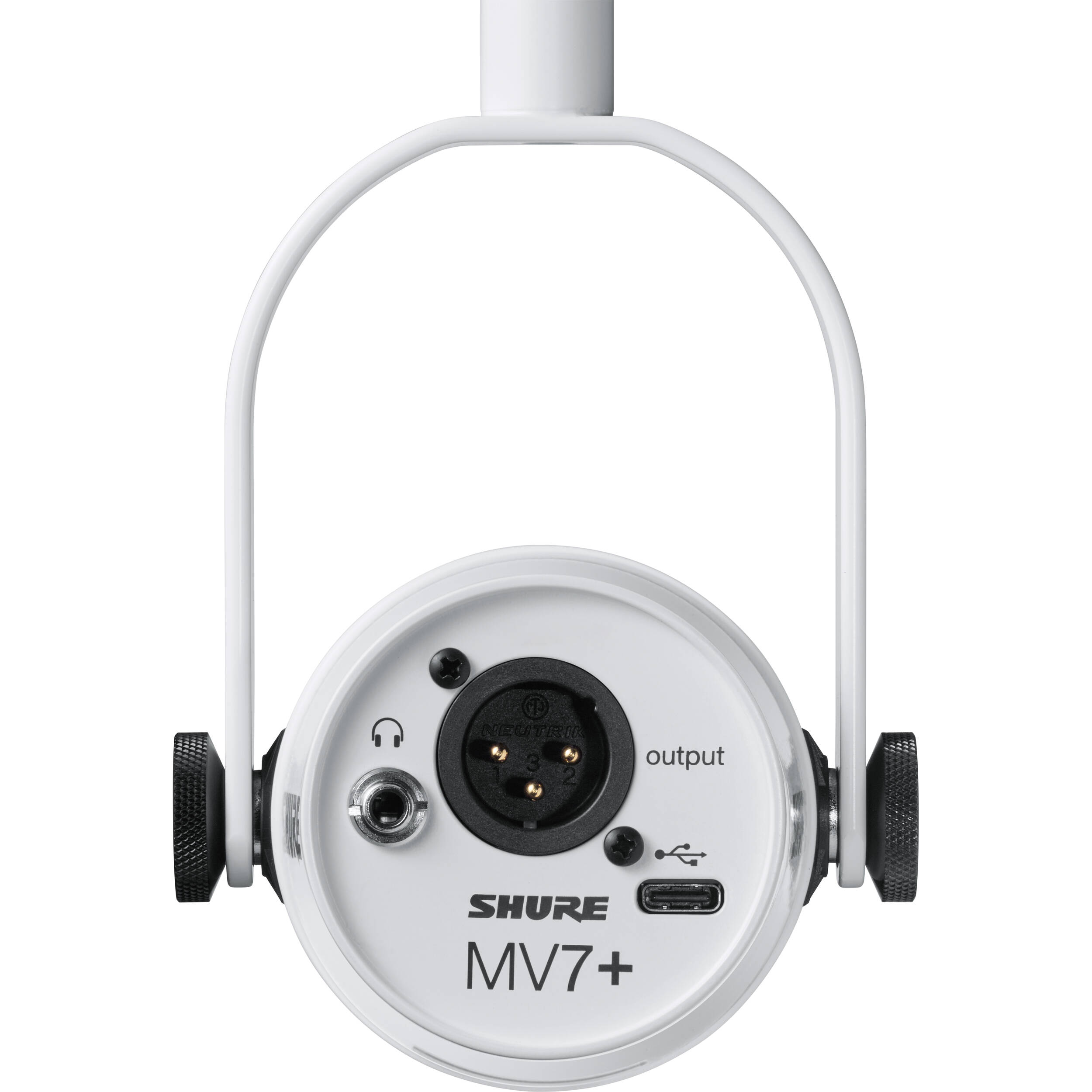 Shure MV7+-W white dual-output cardioid dynamic microphone for podcasting and streaming — view 4