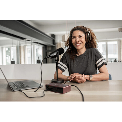 Shure MV7X black dynamic podcast microphone with XLR connector — view 10