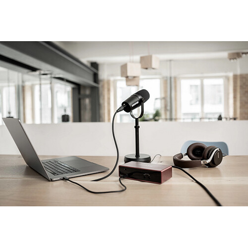 Shure MV7X black dynamic podcast microphone with XLR connector — view 11