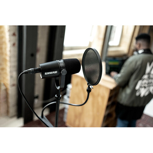 Shure MV7X black dynamic podcast microphone with XLR connector — view 14