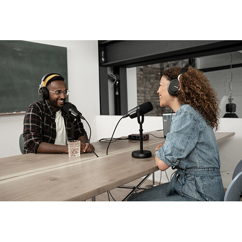 Shure MV7X black dynamic podcast microphone with XLR connector — view 17